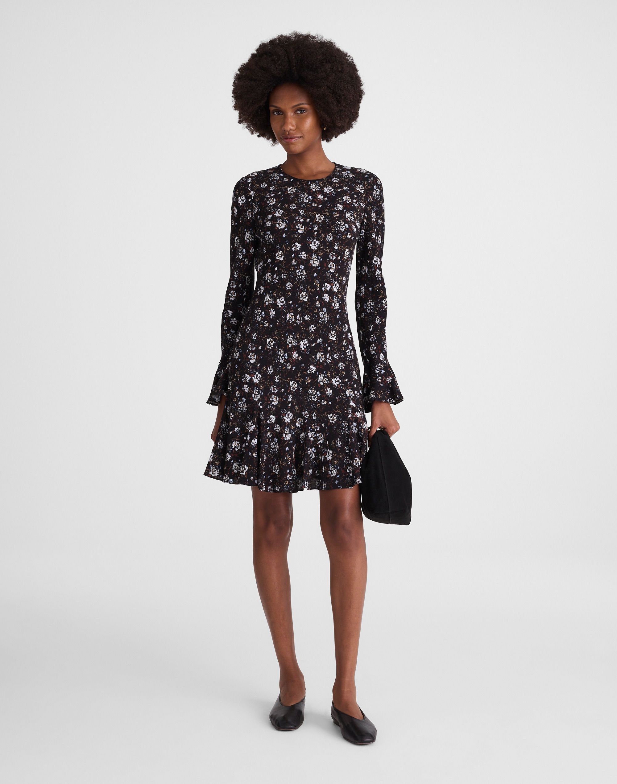 Long-Sleeve A-Line Mini Dress