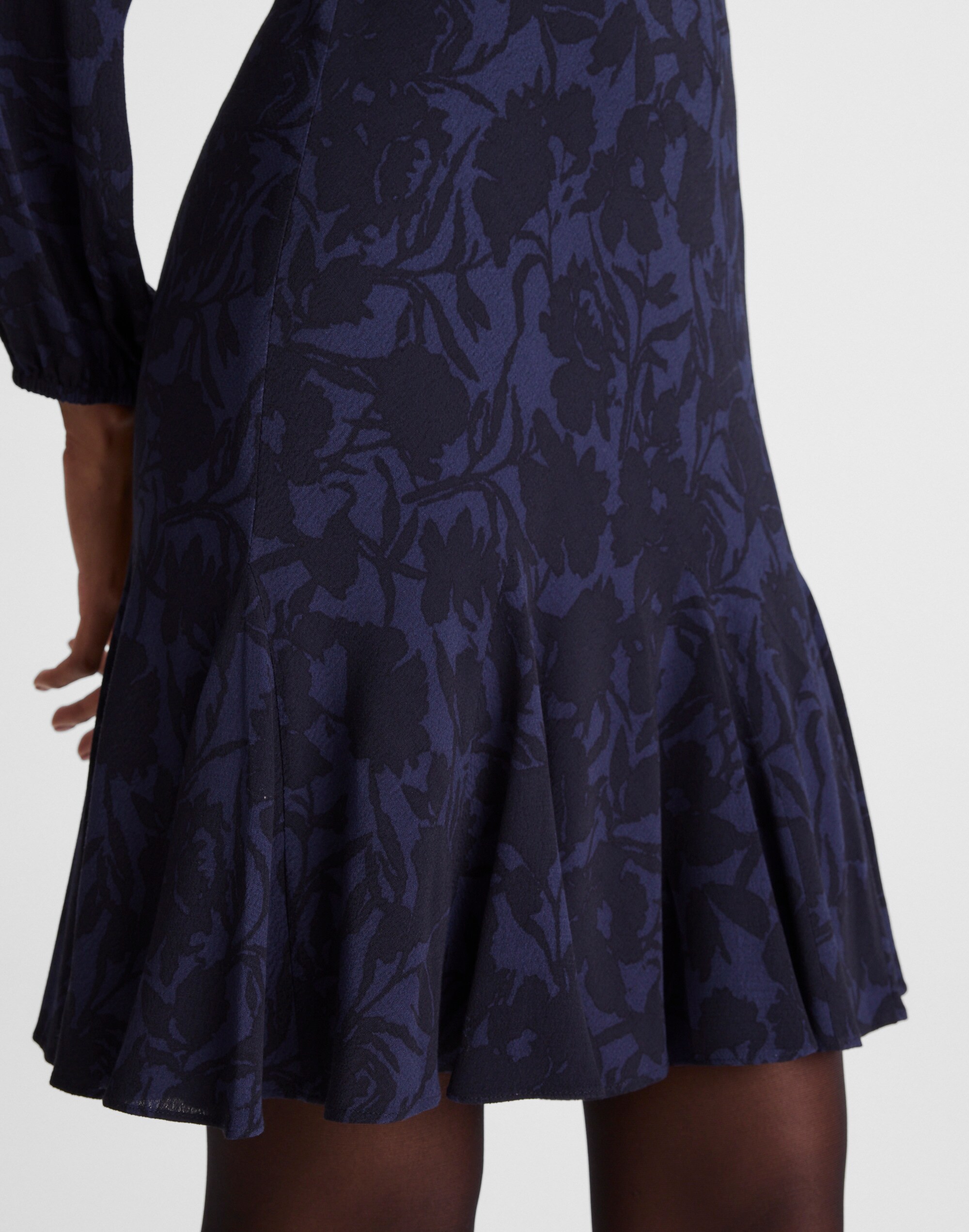 Puff-Sleeve Flare Mini Dress