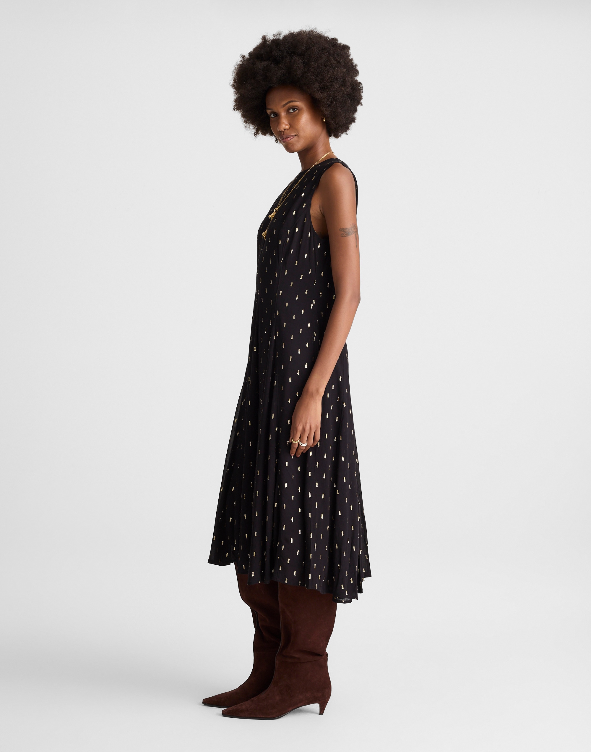 Sleeveless Flared Midi Dress