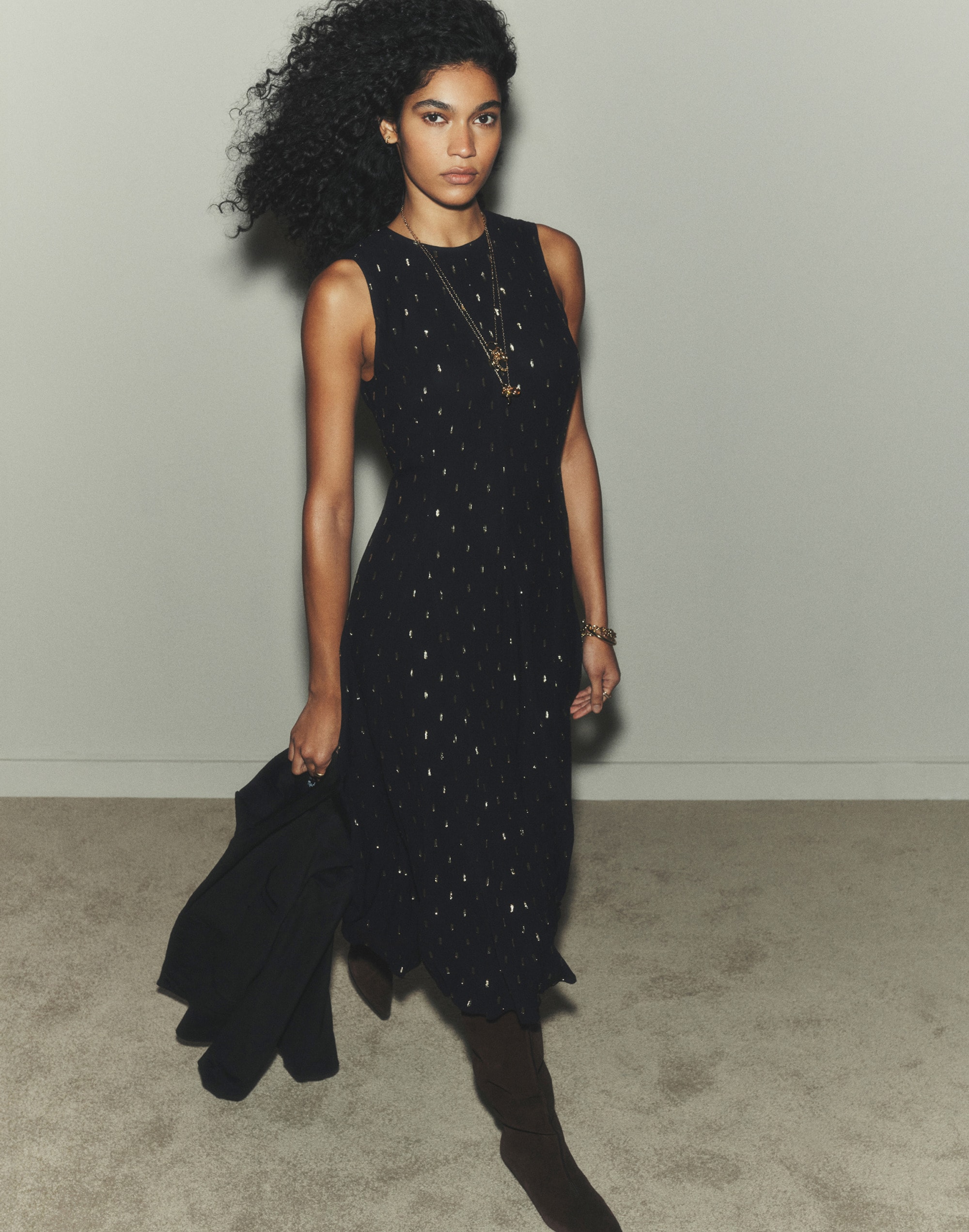 Sleeveless Flared Midi Dress