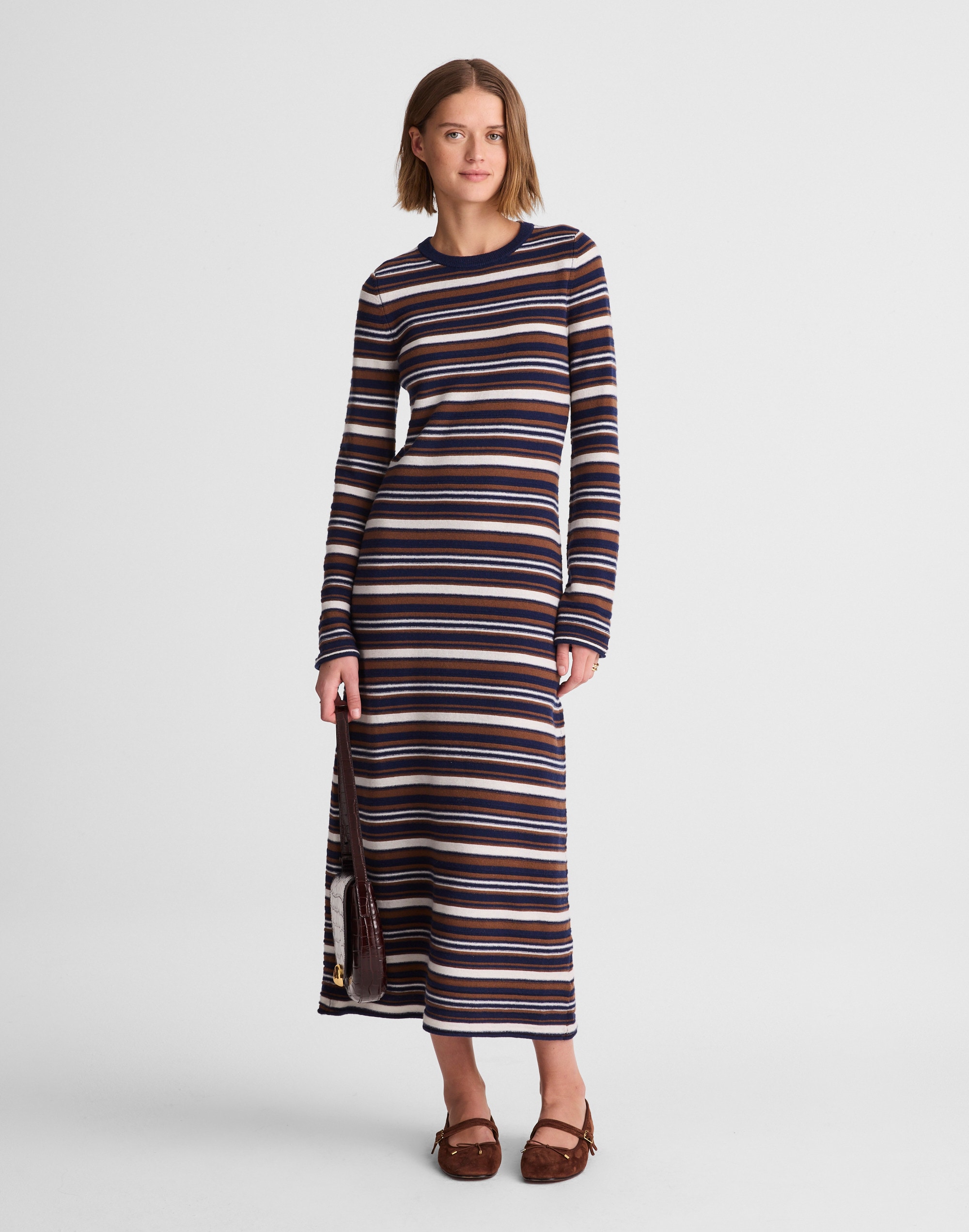 crewneck sweater maxi dress in merino wool