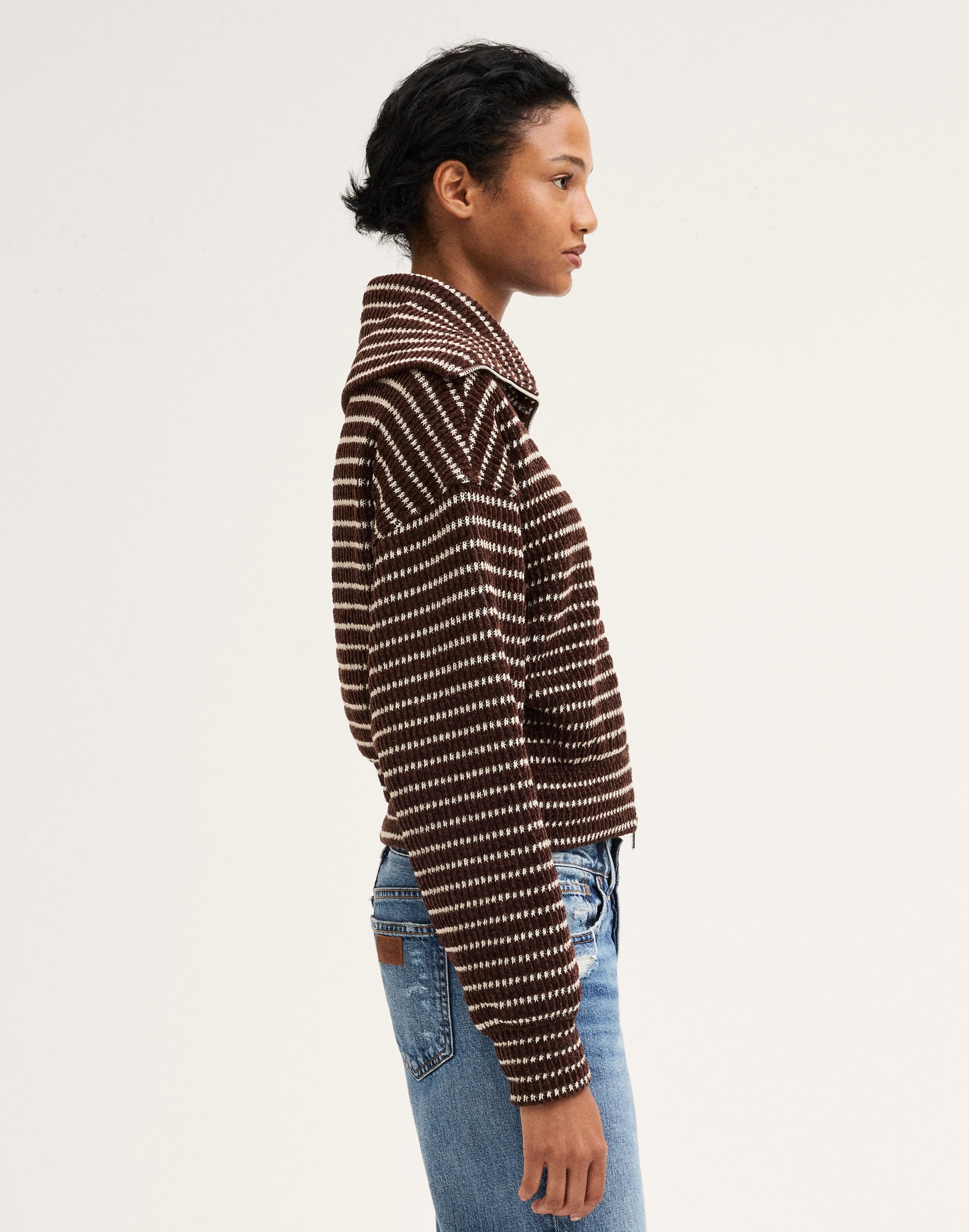 Zip-Up Knit Jacket