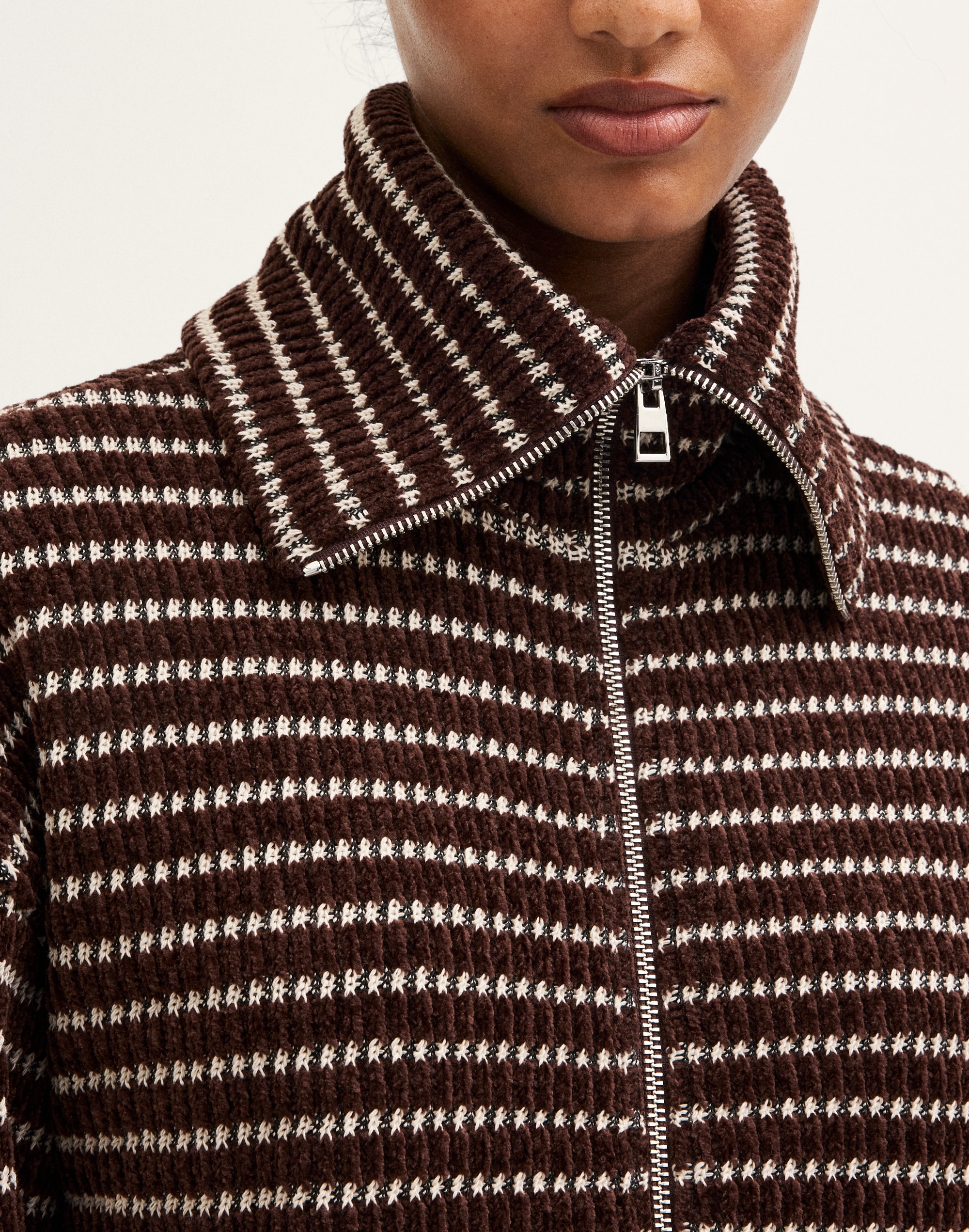 Zip-Up Knit Jacket