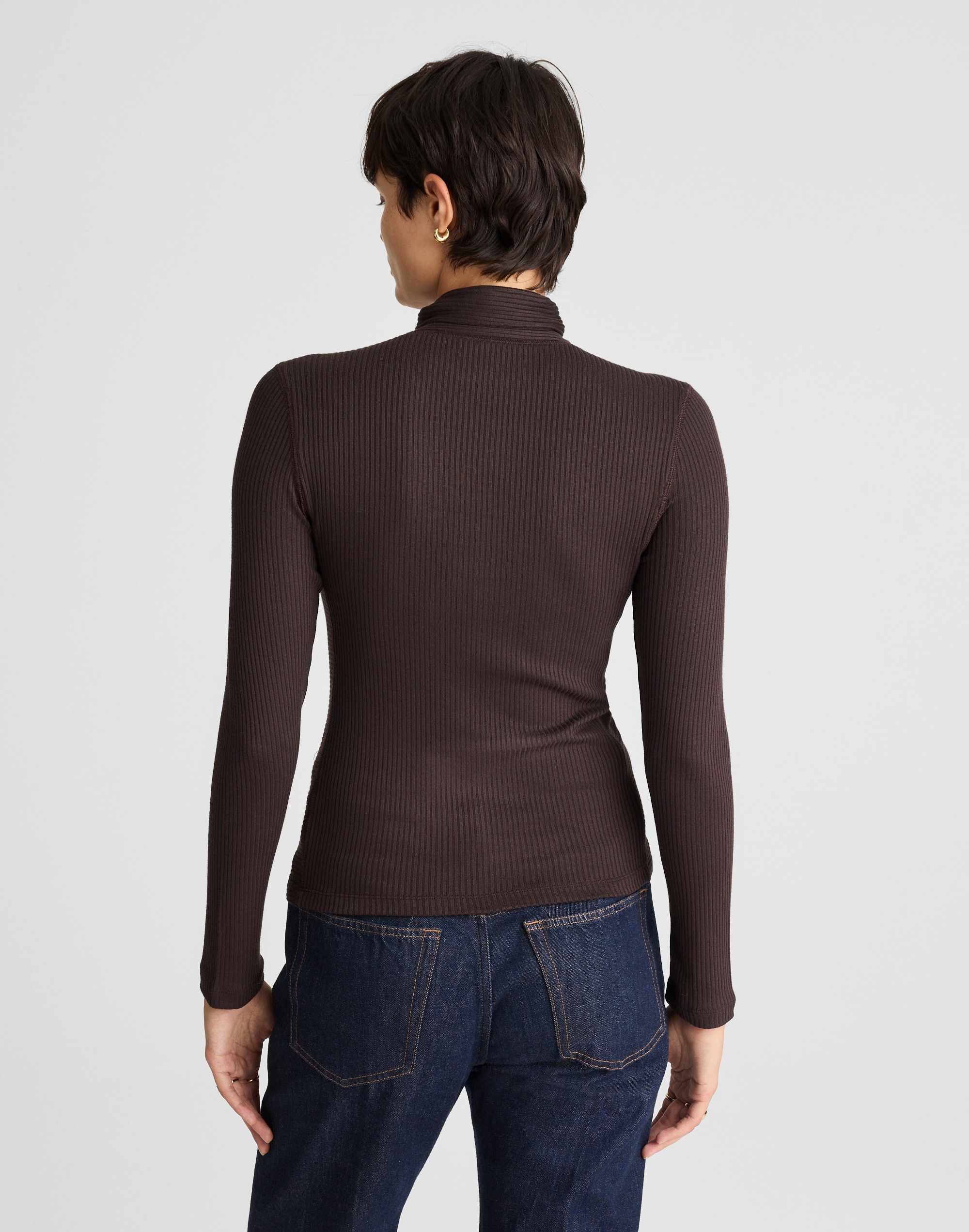Ribbed Turtleneck Long-Sleeve Tee Alternate Image 4