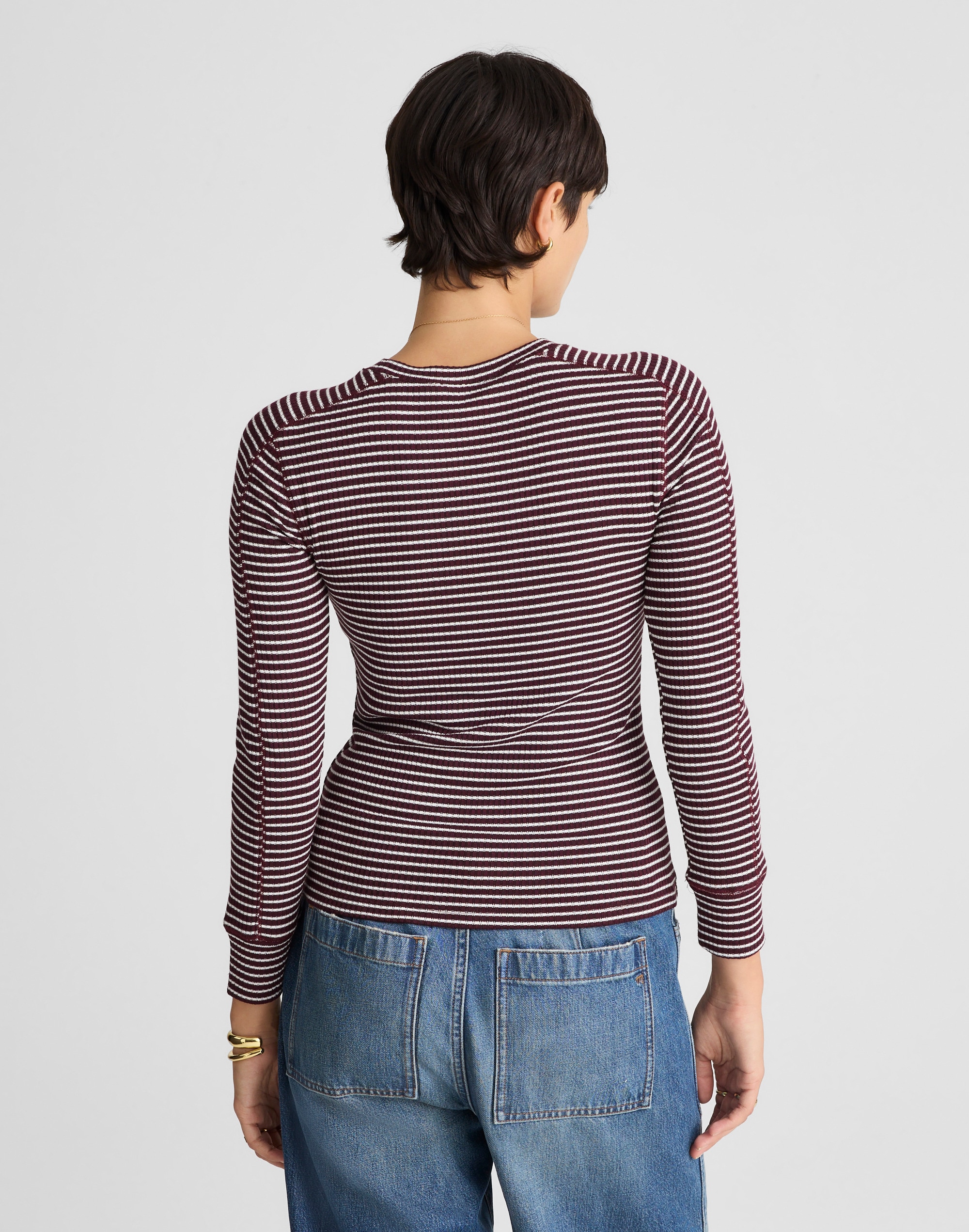 Ribbed Crewneck Long-Sleeve Tee Alternate Image 4