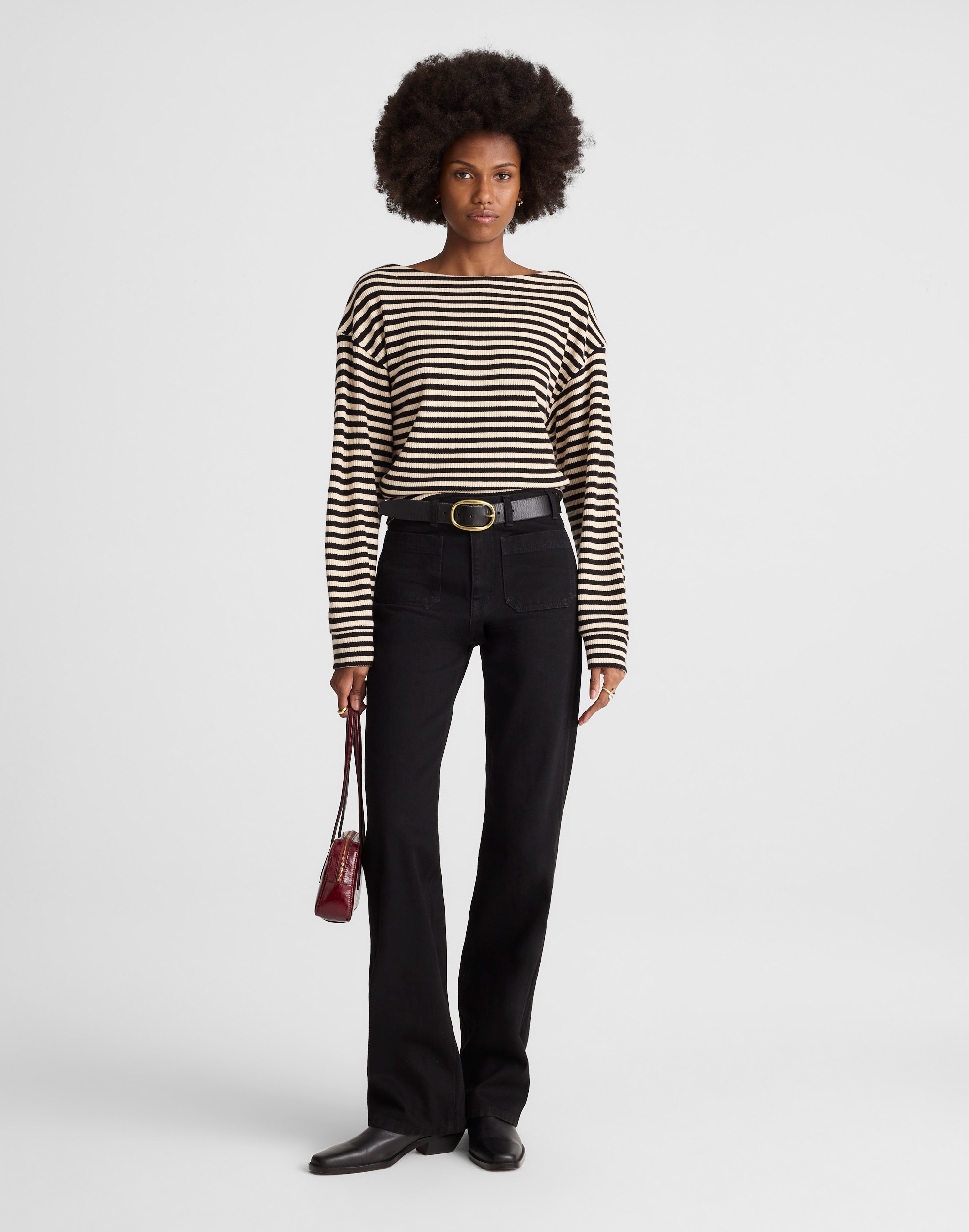 Boatneck Drop-Shoulder Top