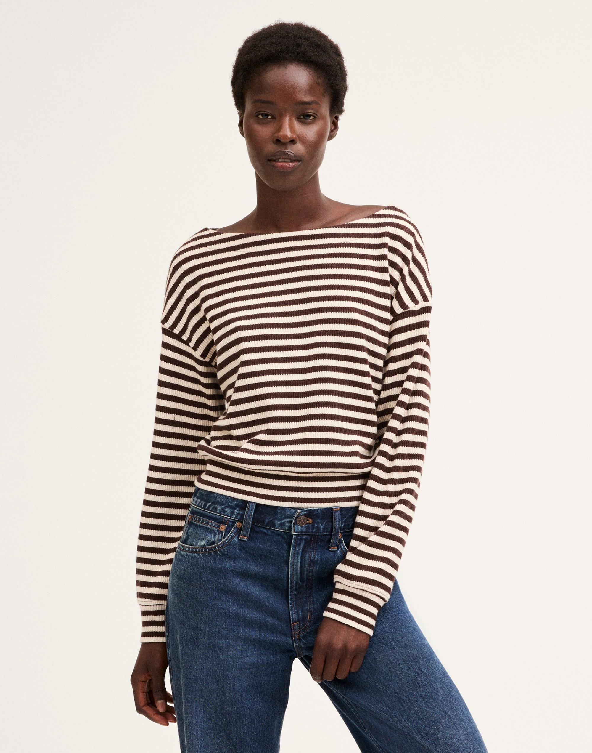 Boatneck Drop-Shoulder Top