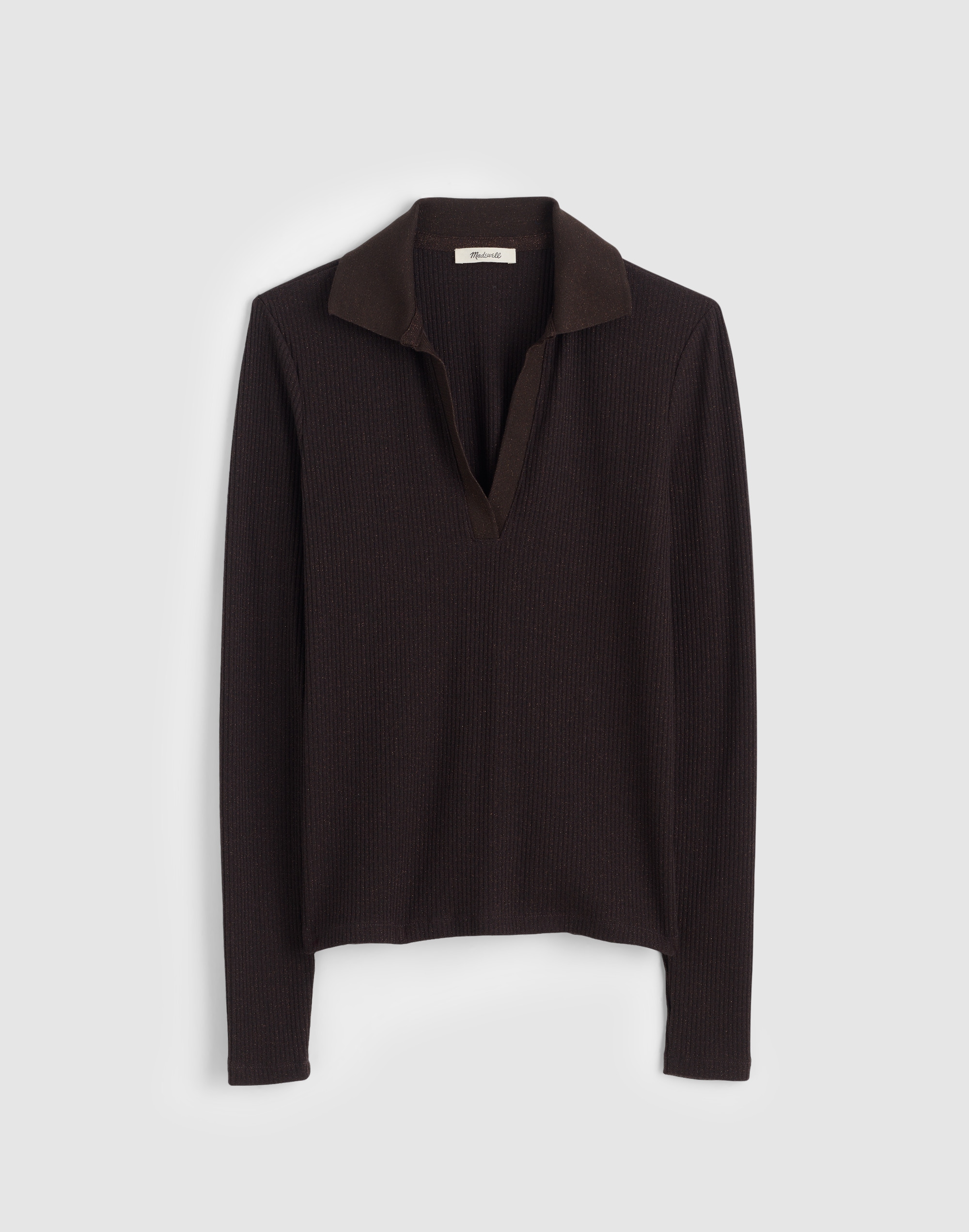 Sparkle Long-Sleeve Polo Top