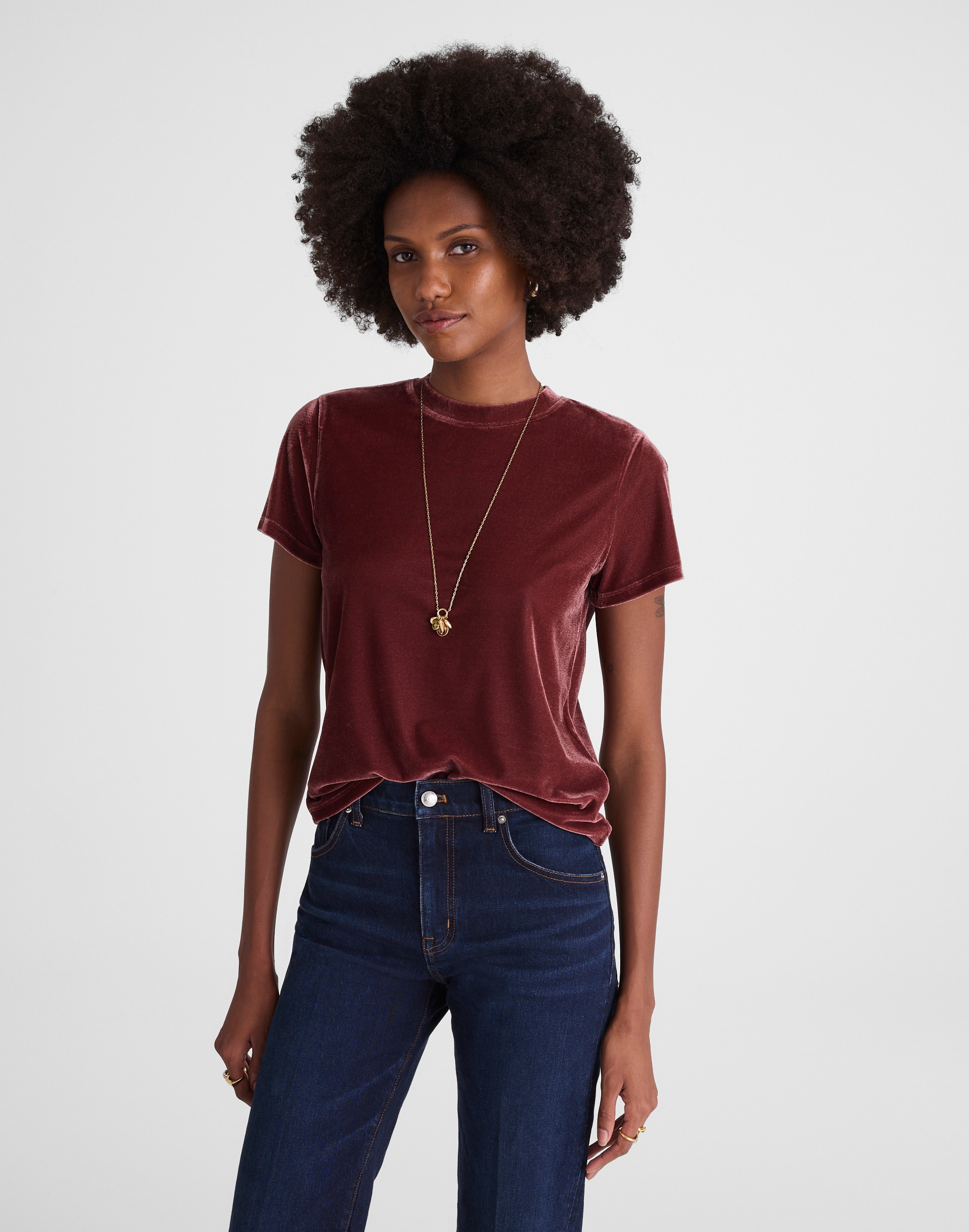Madewell The Relaxed Tee In Burgundy