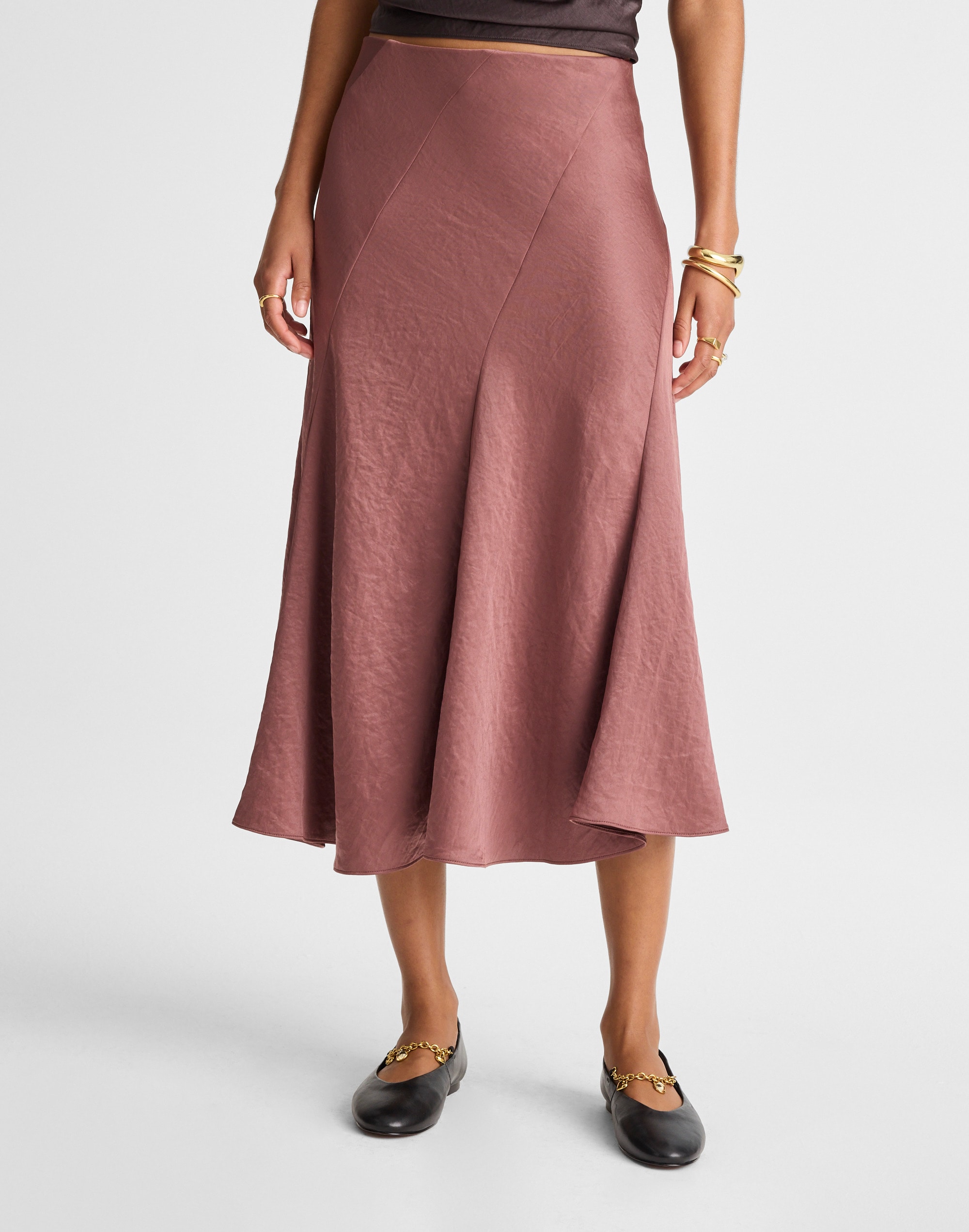 Madewell Midi Skirt In Brown