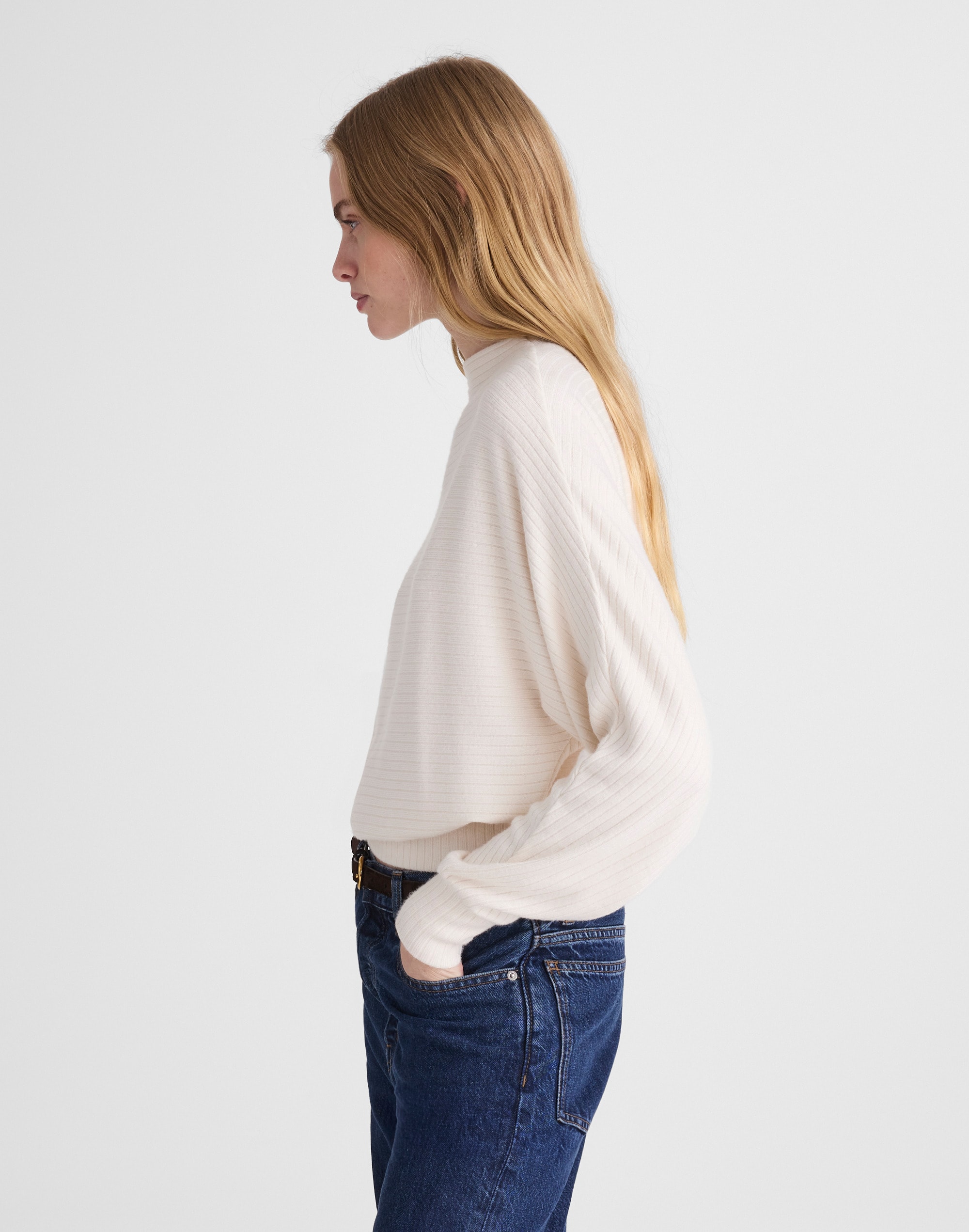 Mockneck Dolman-Sleeve Top
