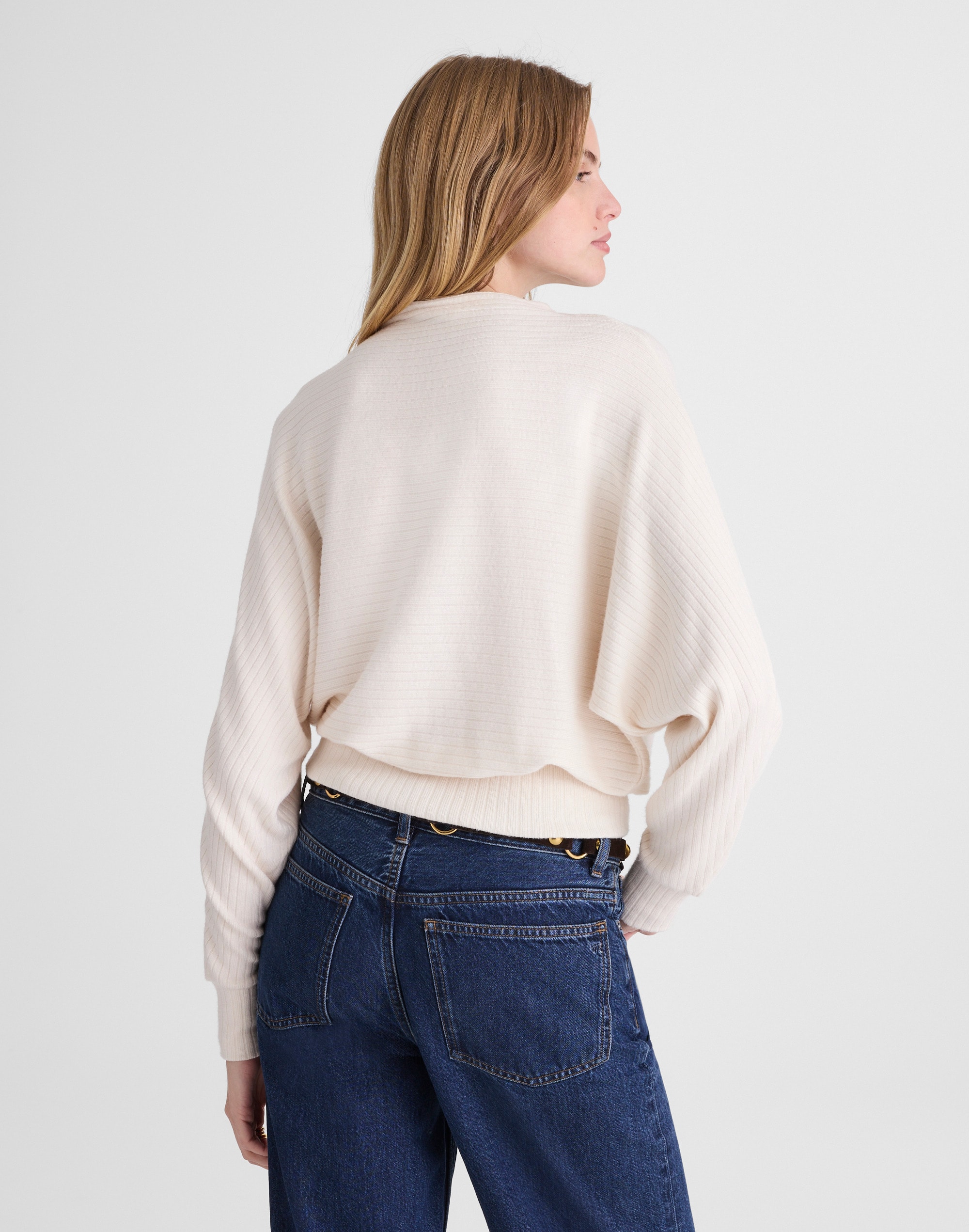 Mockneck Dolman-Sleeve Top