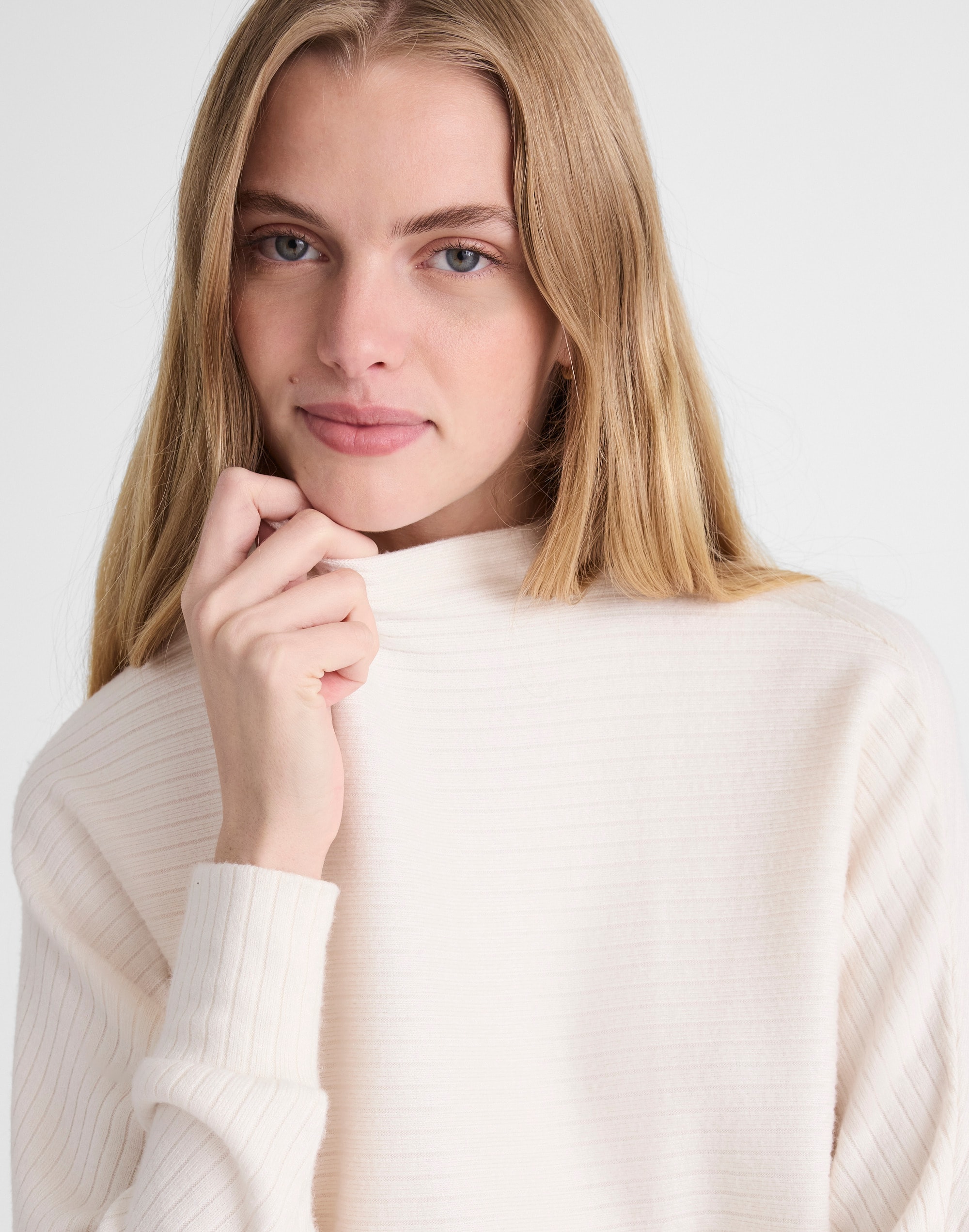 Mockneck Dolman-Sleeve Top
