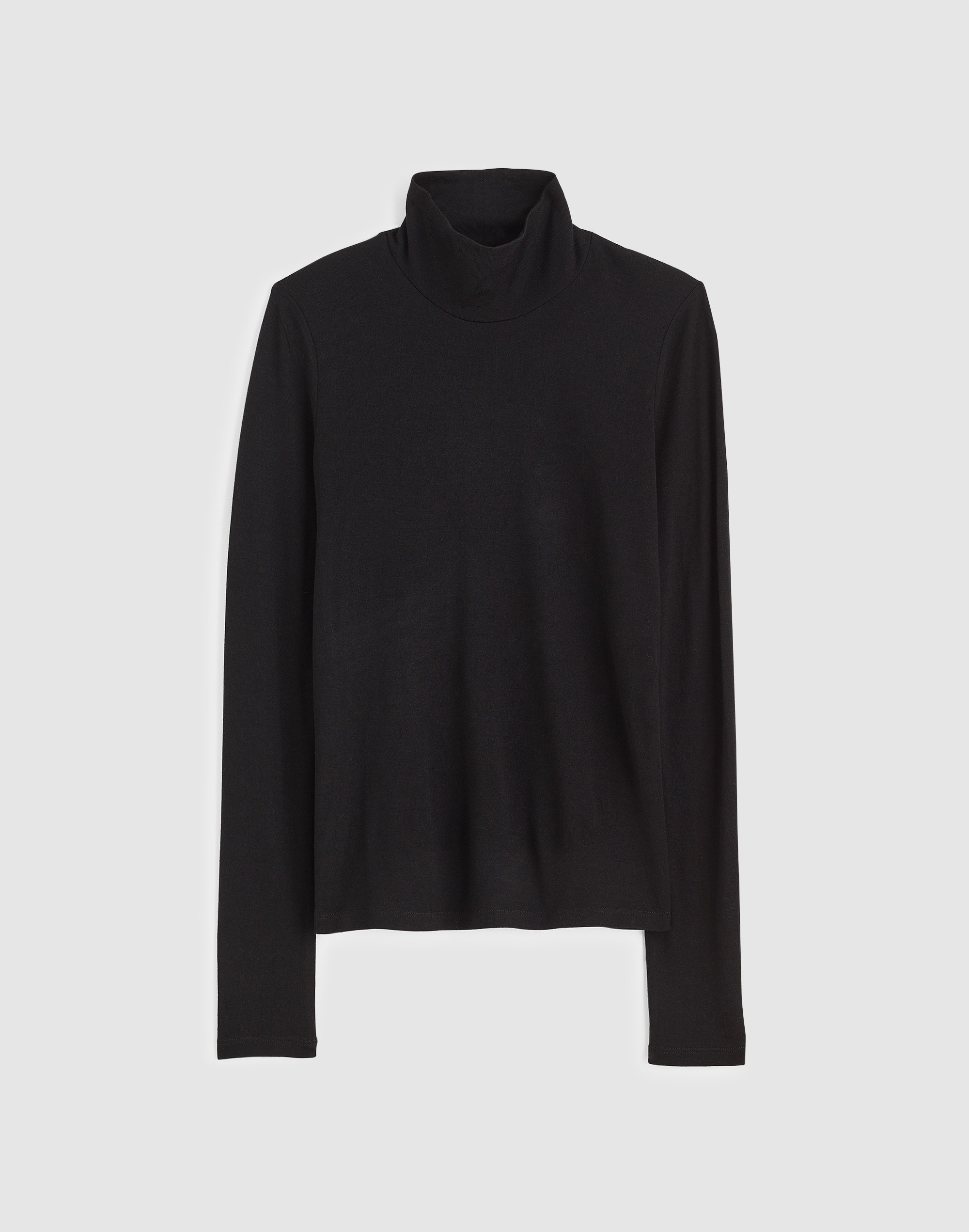 Turtleneck Long-Sleeve Top in Wool Blend