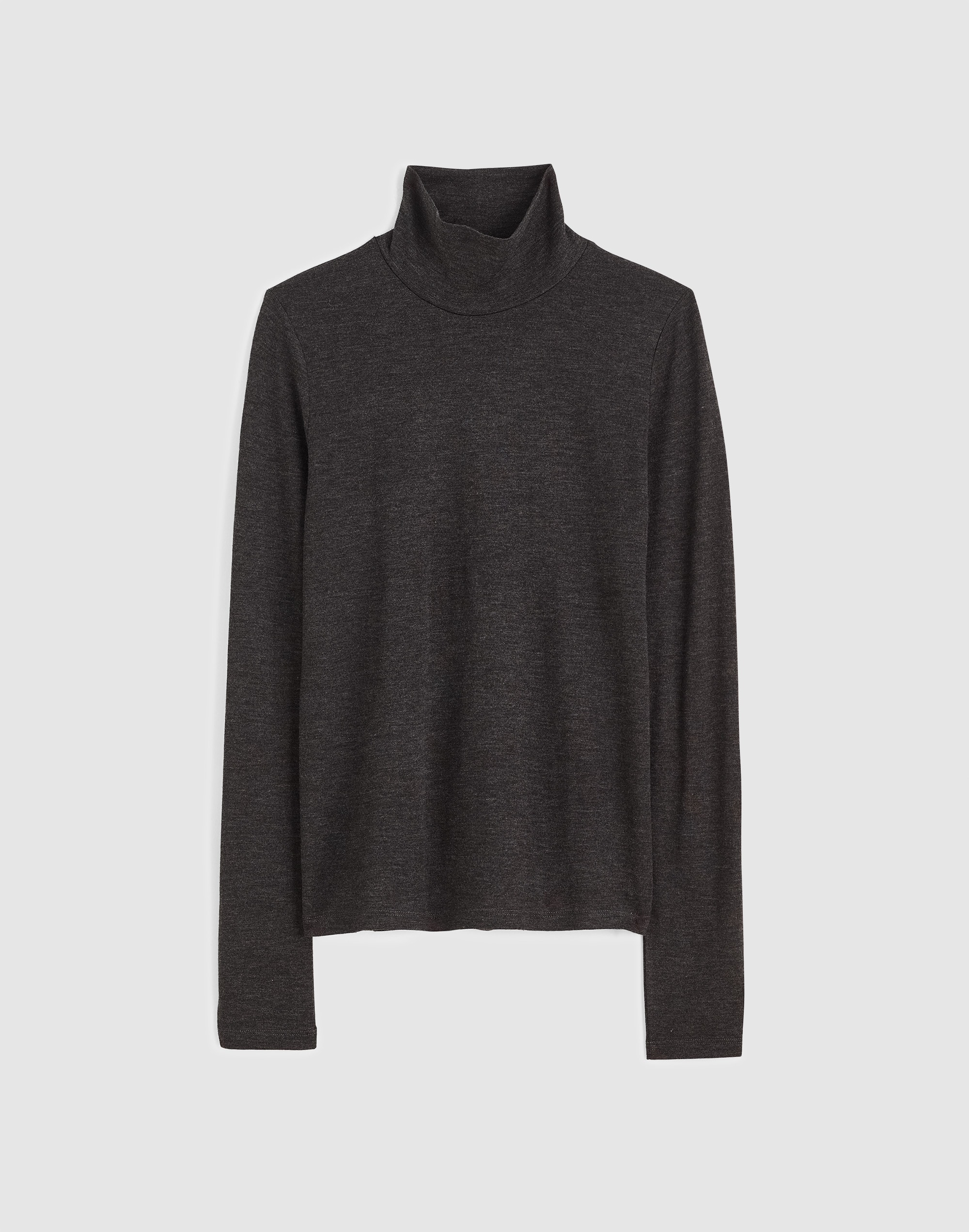 Turtleneck Long-Sleeve Top in Wool Blend