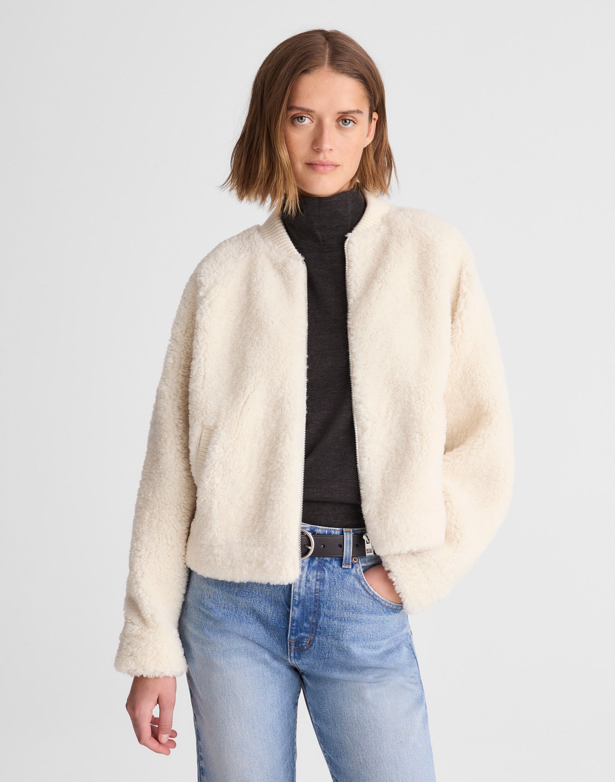 Bomber Jacket in Sherpa