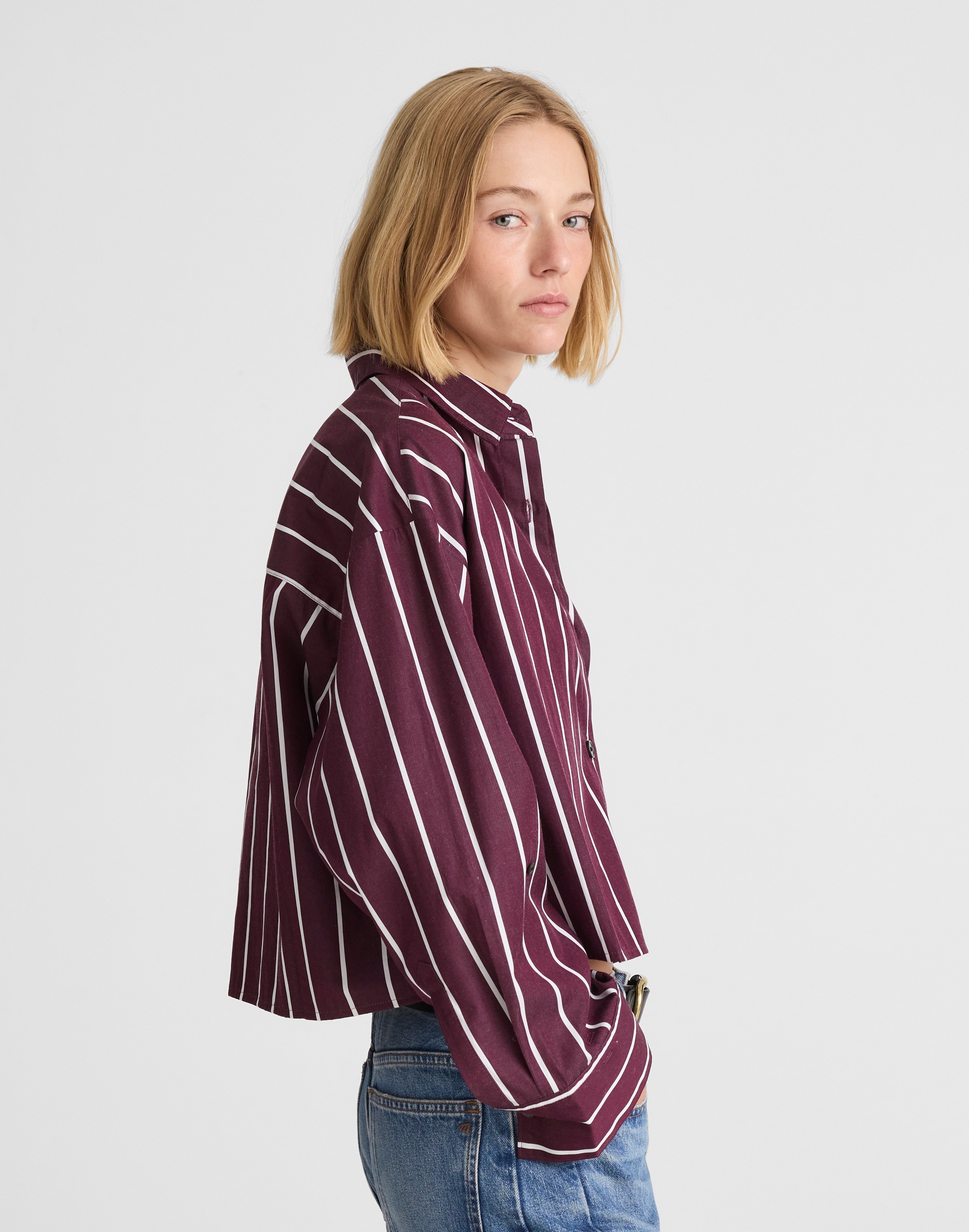 Straight-Hem Shirt Poplin