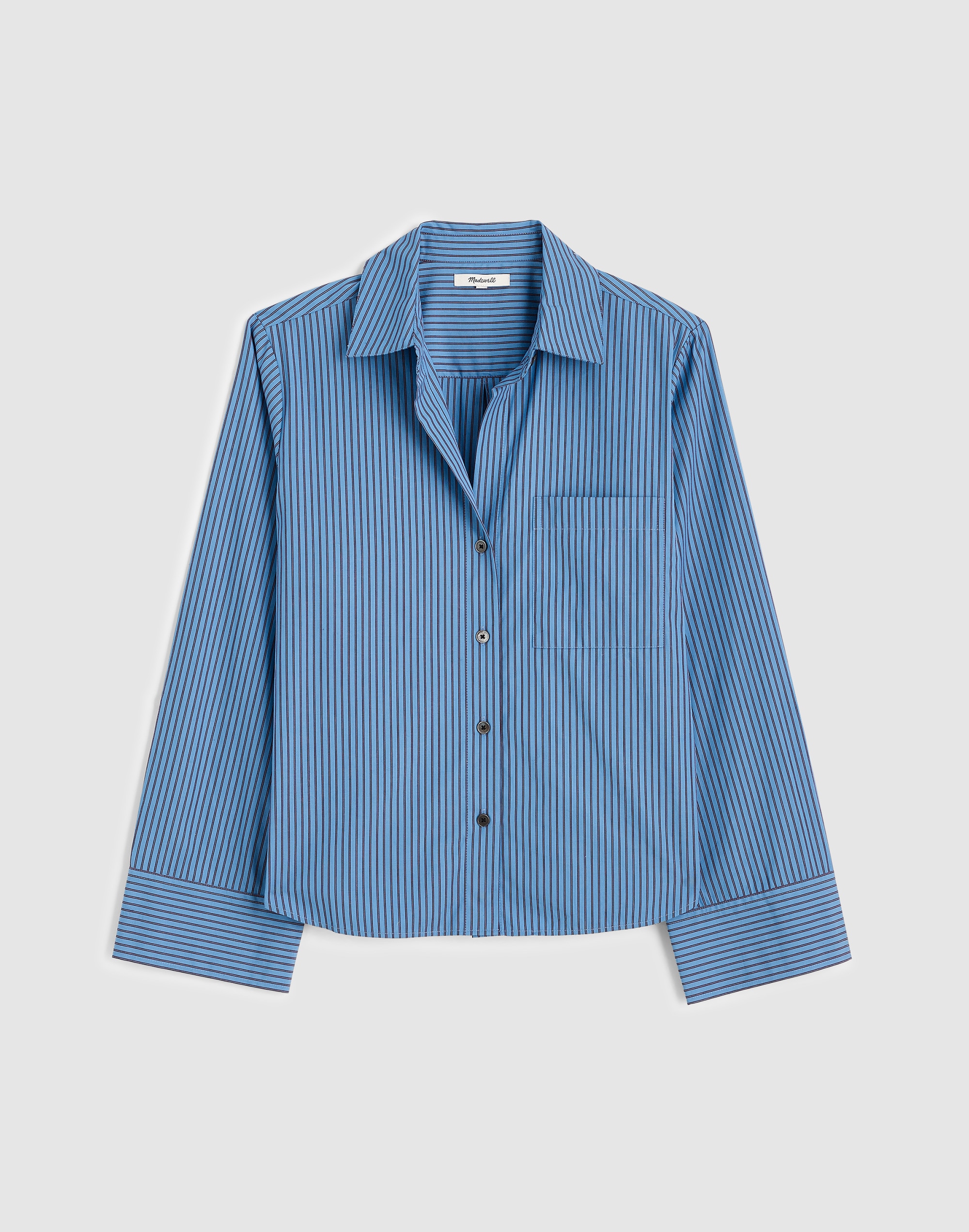 Easy Y-Neck Button-Up Shirt in Poplin Alternate Image 6