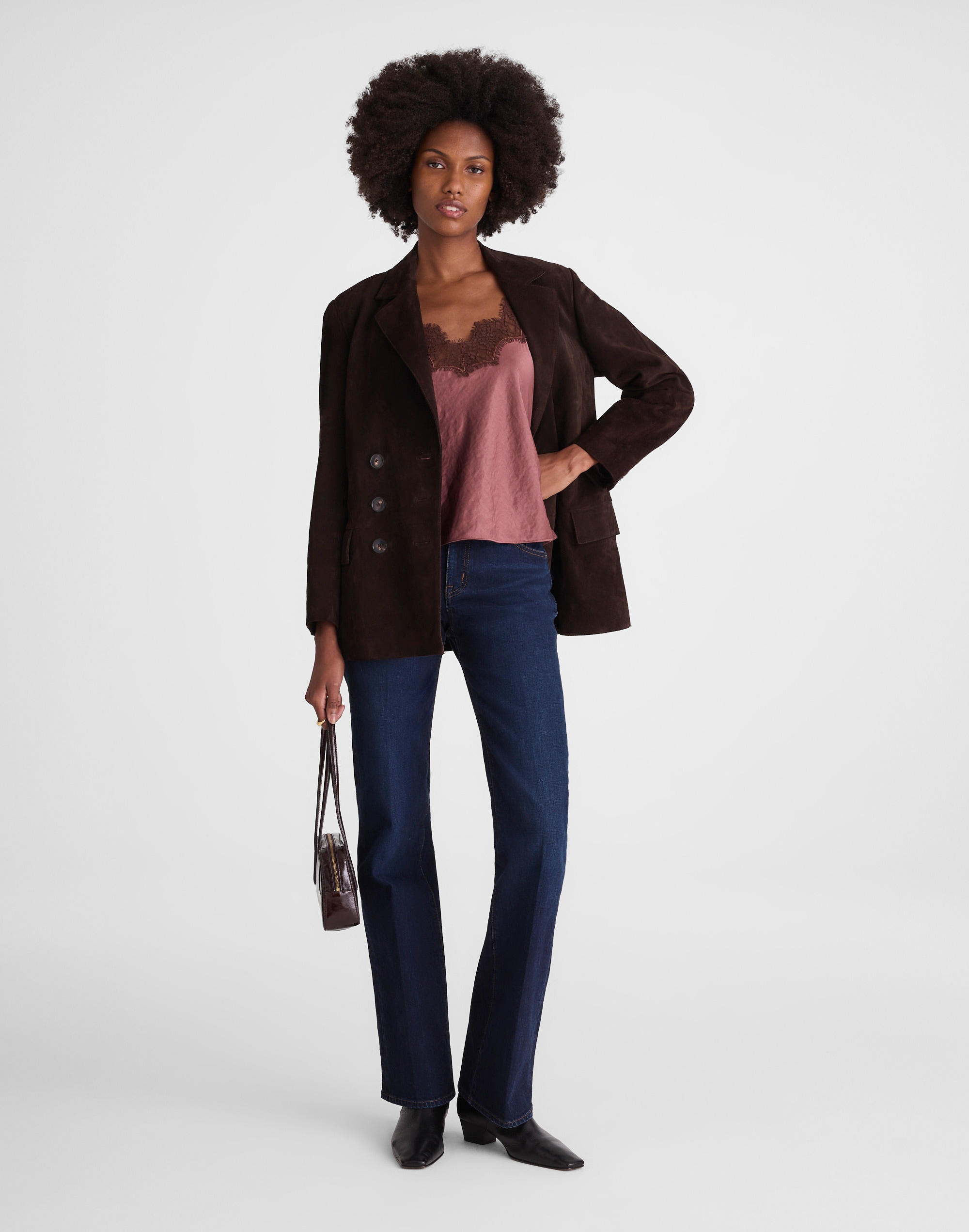 Madewell Lace-trim Cami Top In Pink