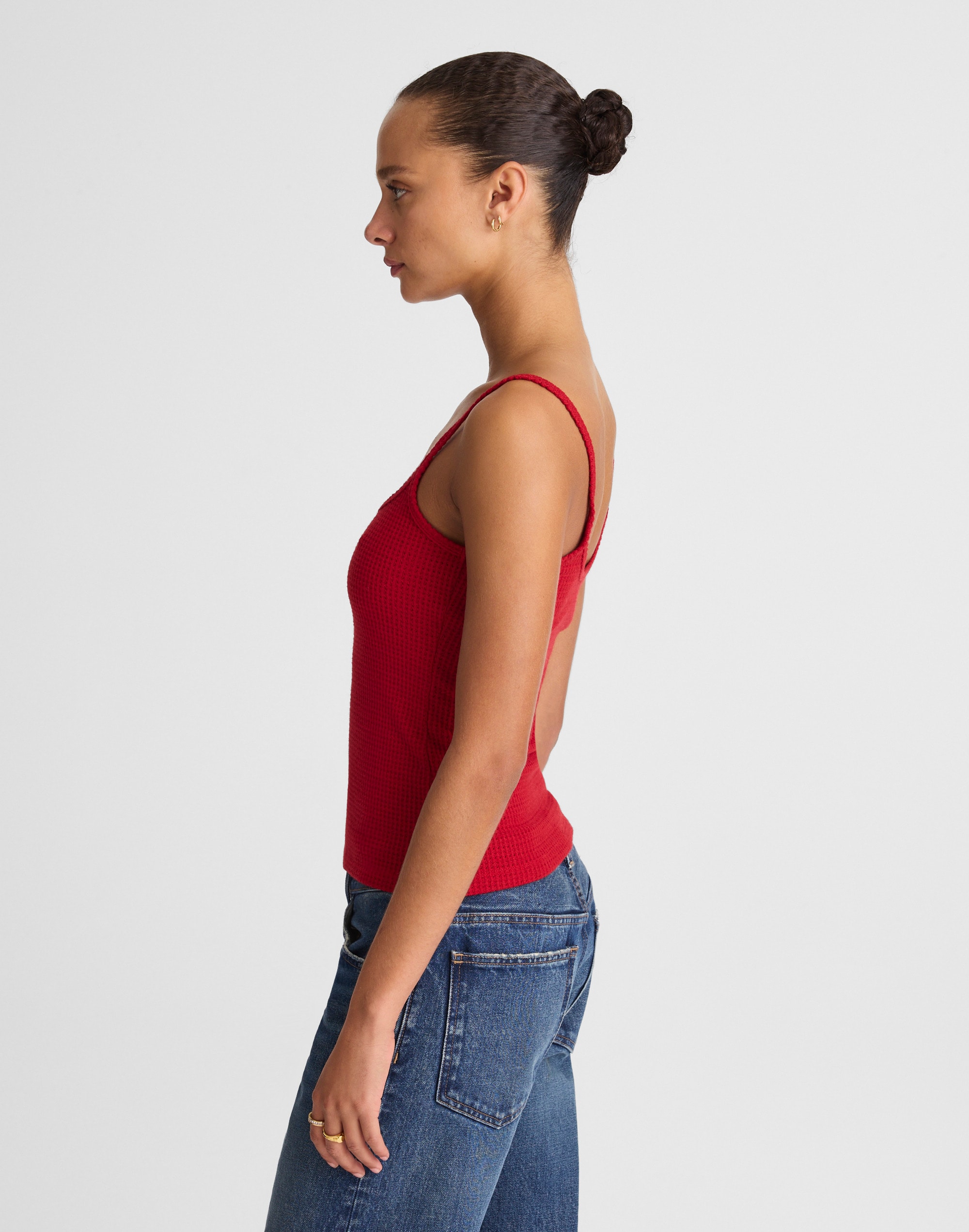 Waffle-Knit Cami Tank Top