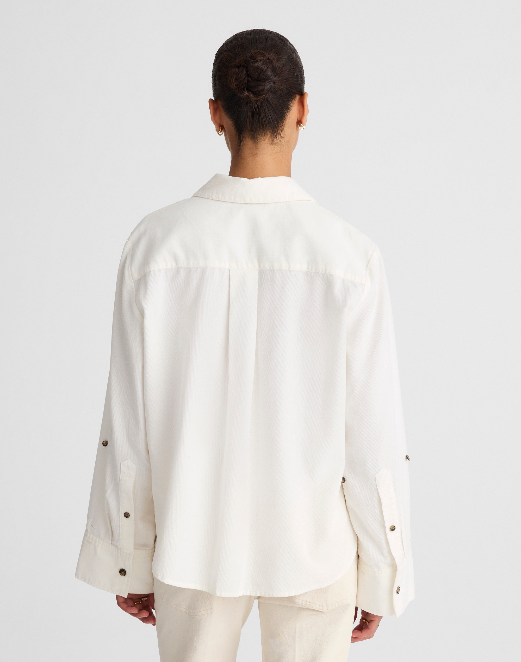 Easy Y-Neck Button-Up Shirt Corduroy