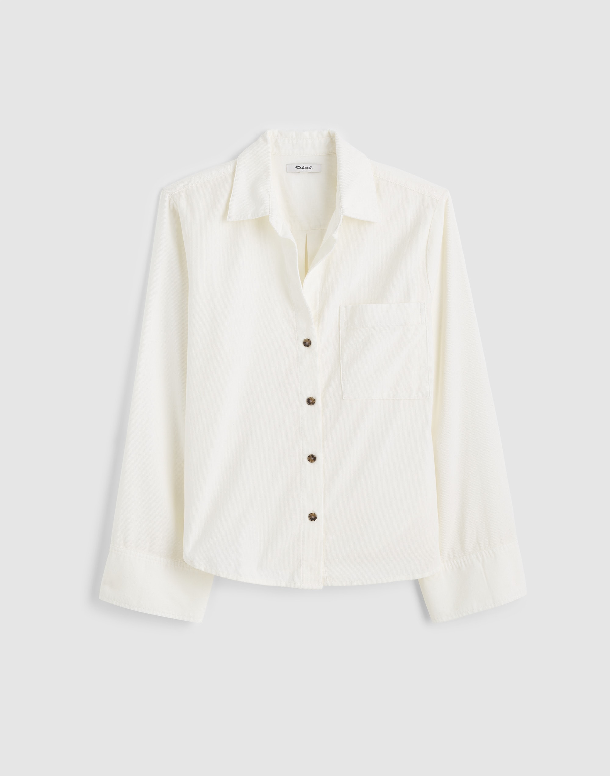 Easy Y-Neck Button-Up Shirt Corduroy