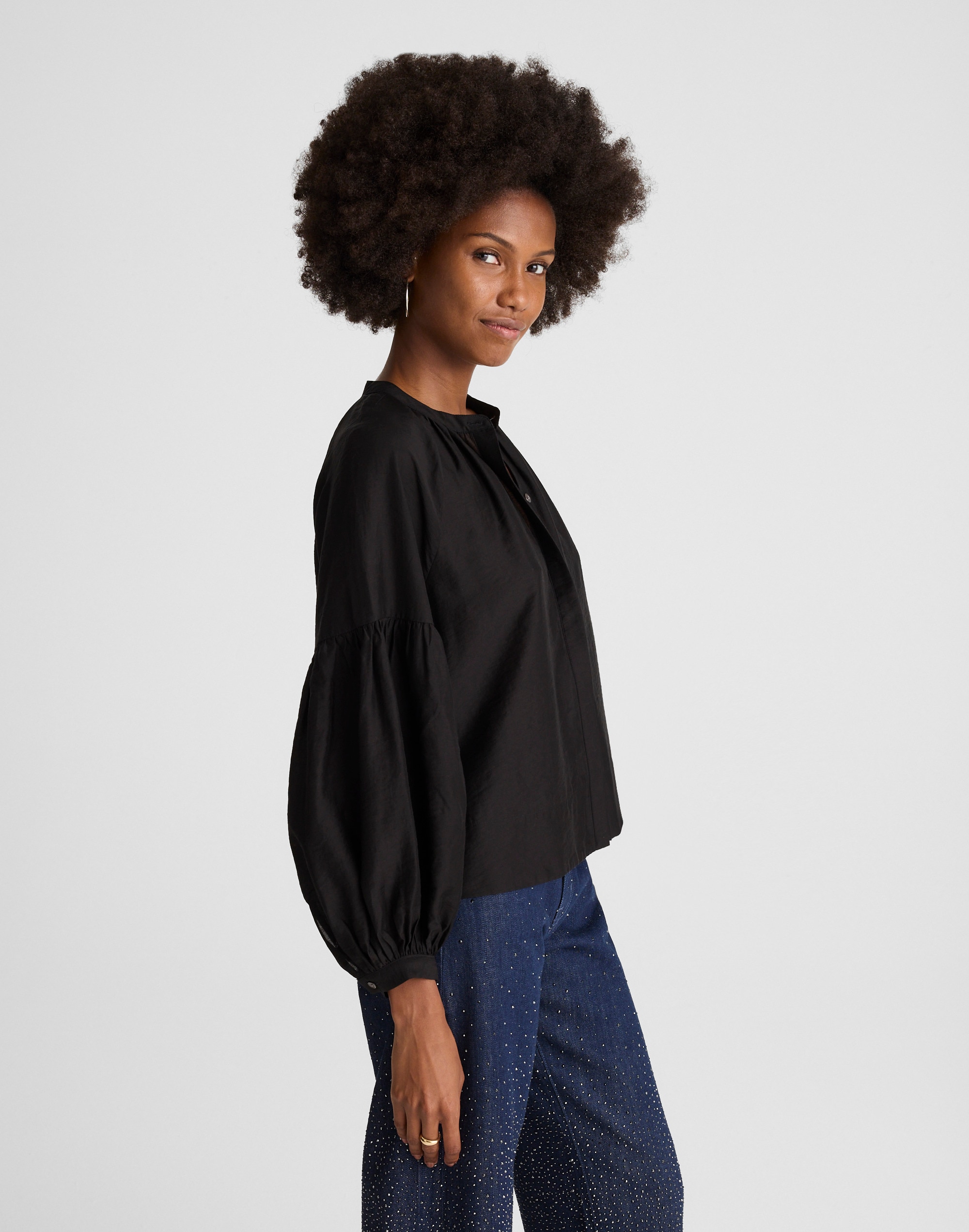 Shirred Balloon-Sleeve Top | Madewell
