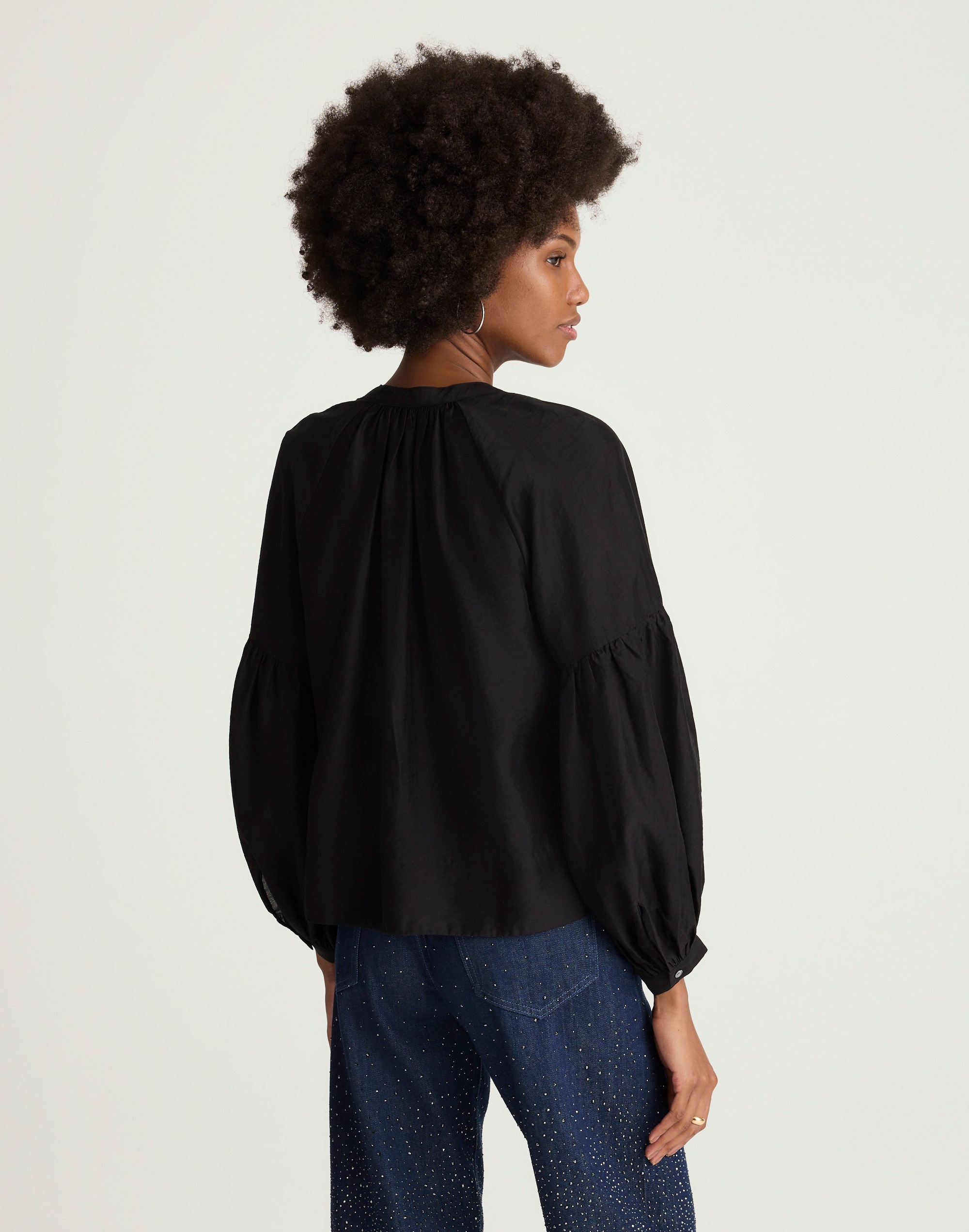 Shirred Balloon-Sleeve Top Alternate Image 4