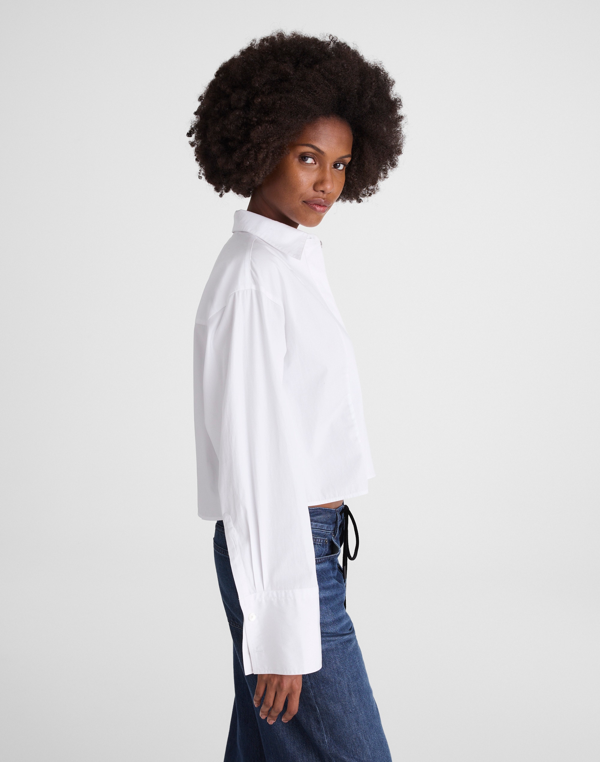 Madewell Straight-hem Tuxedo Shirt In Multi