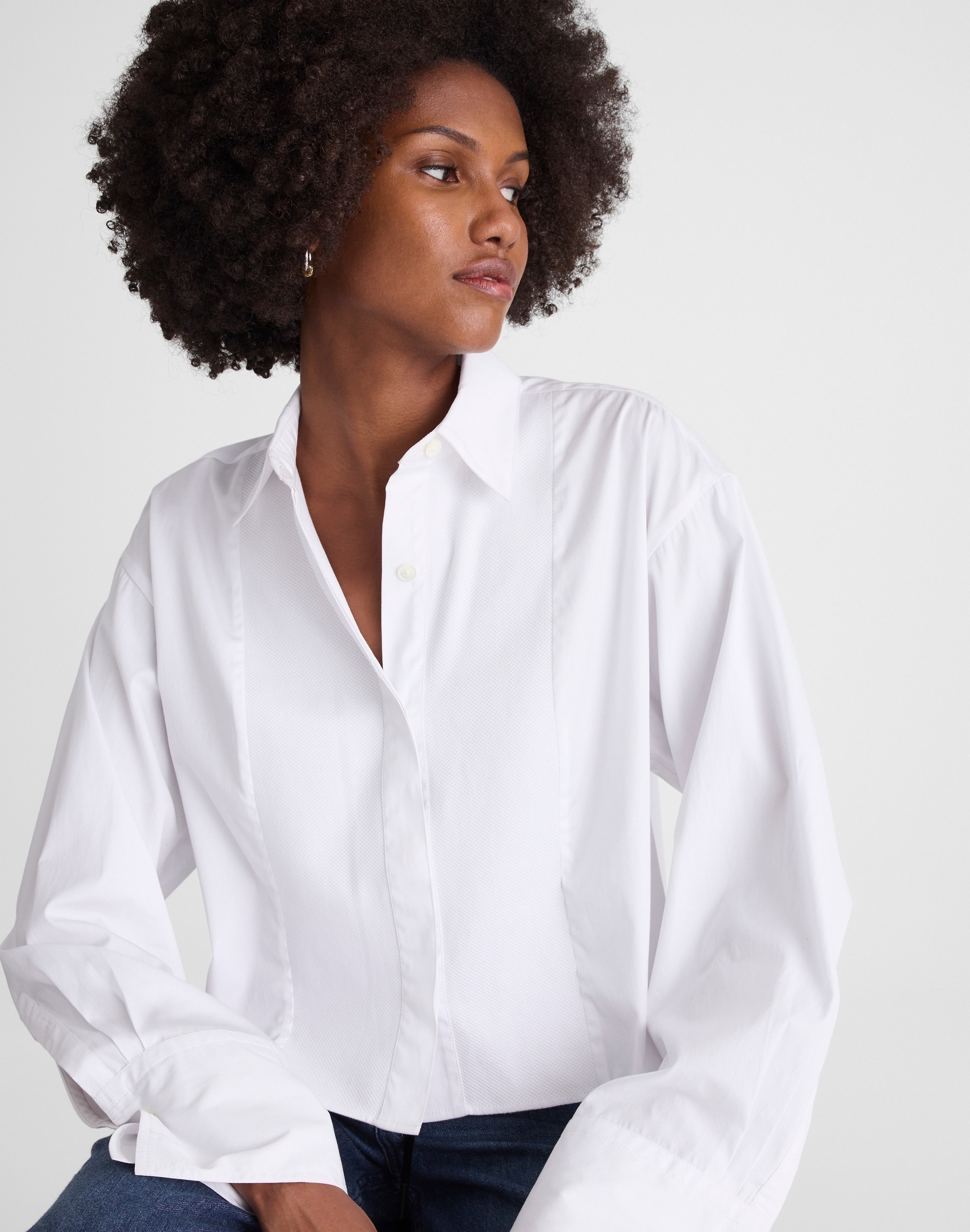 Straight-Hem Shirt in Poplin