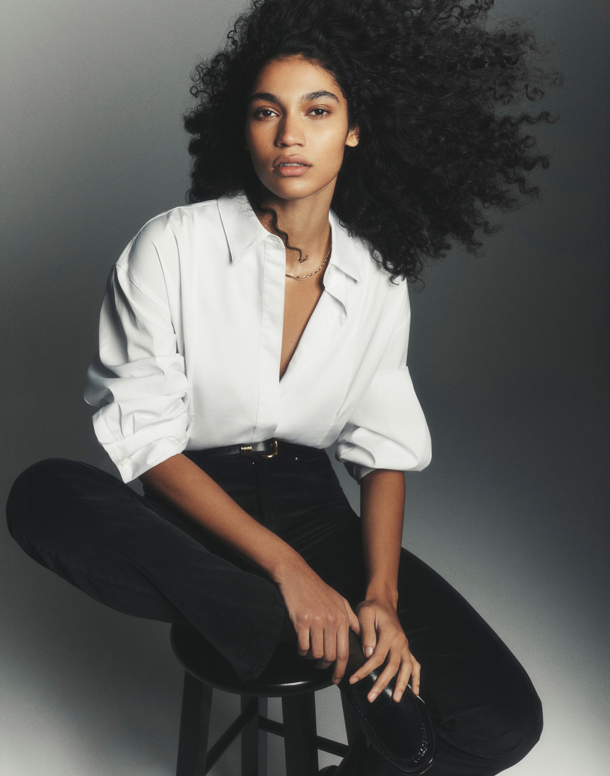 Straight-Hem Shirt in Poplin