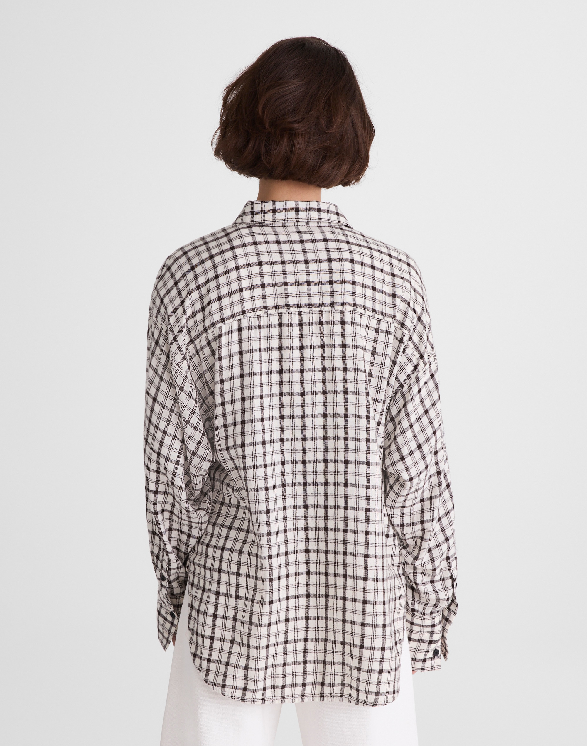 Heathered Flannel Dolman Button-Up Shirt