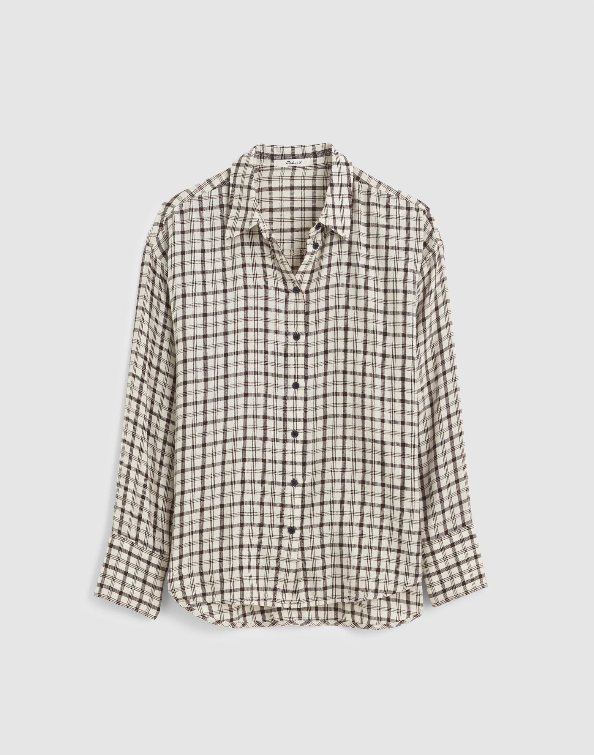 Heathered Flannel Dolman Button-Up Shirt