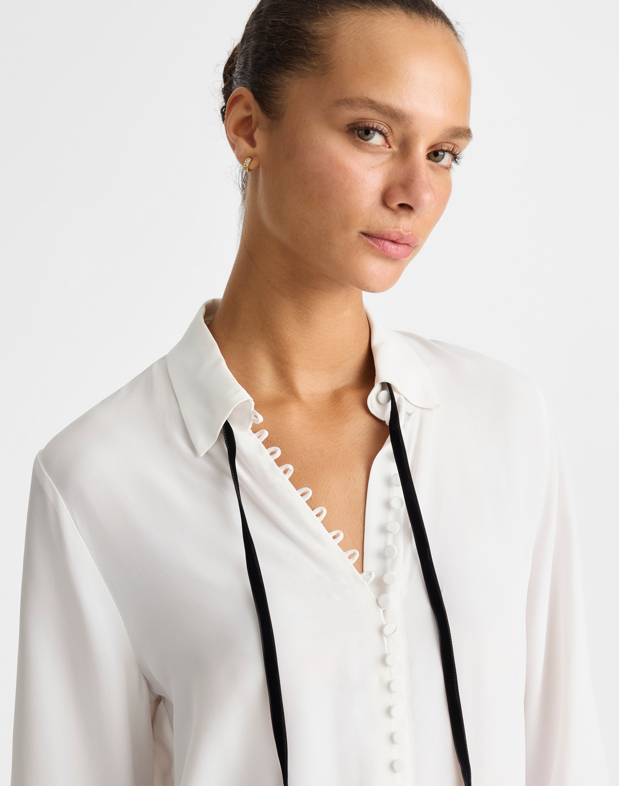 Necktie Button-Up Top