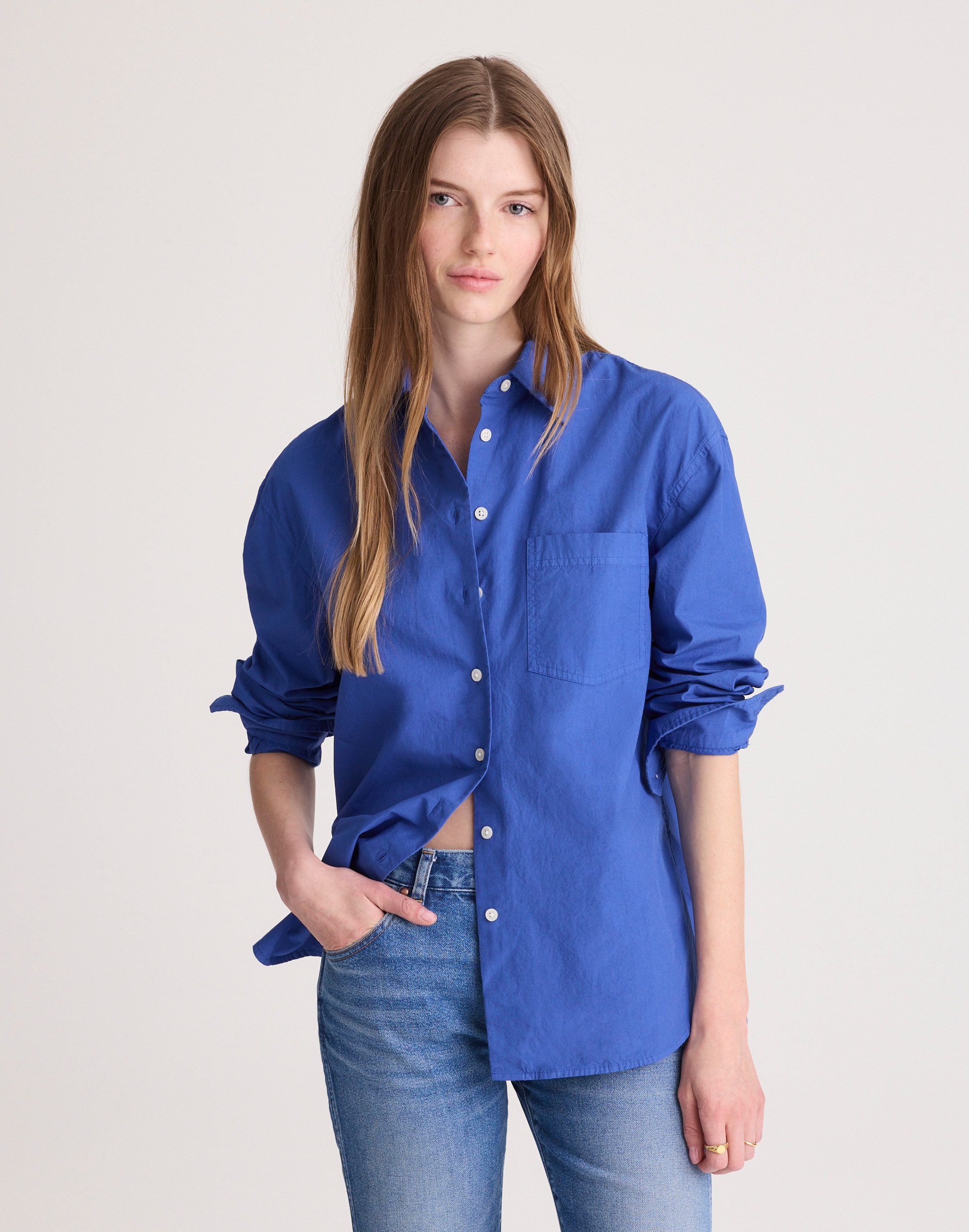 Madewell The Easy Shirt In Blue