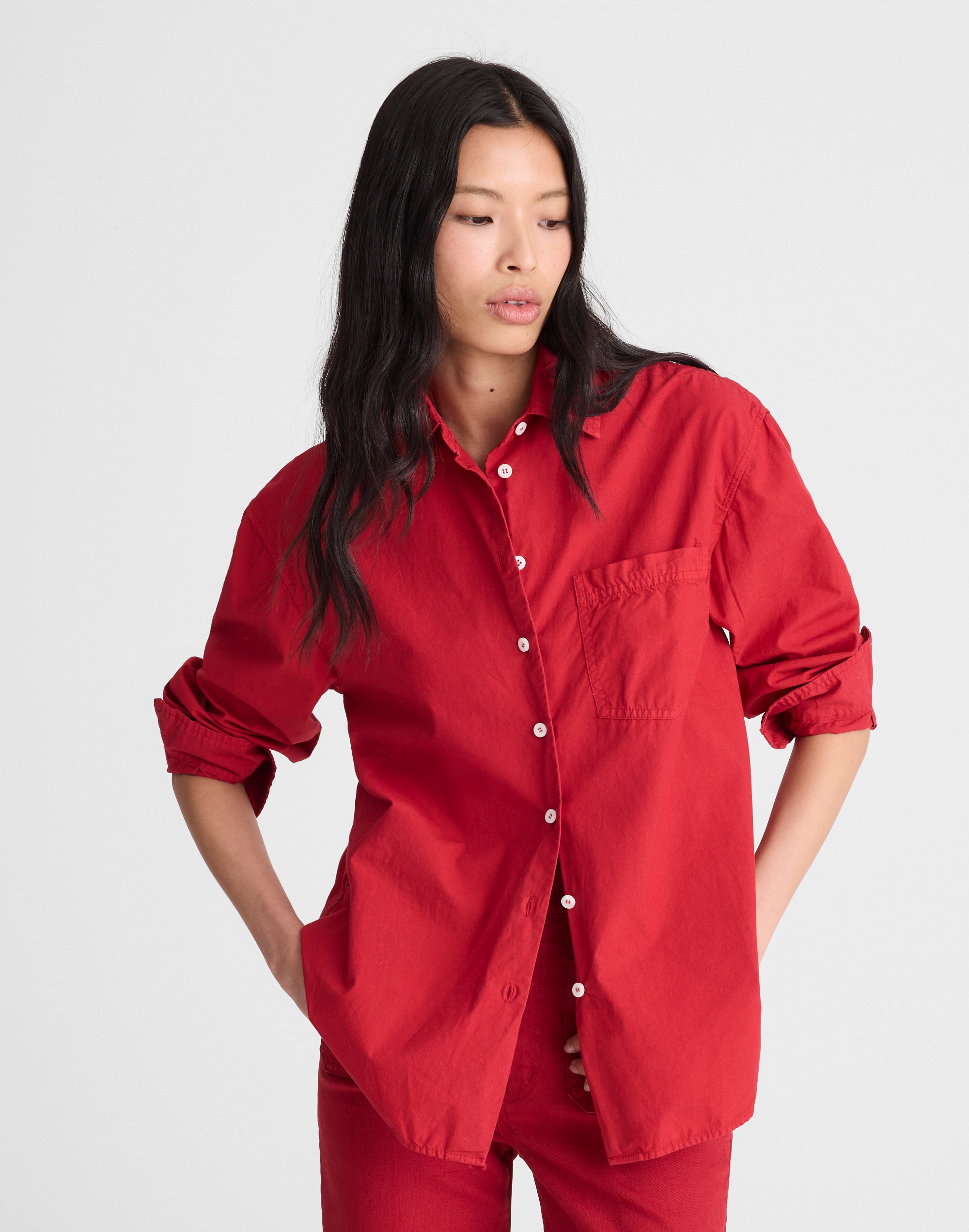 Madewell The Easy Shirt In Red