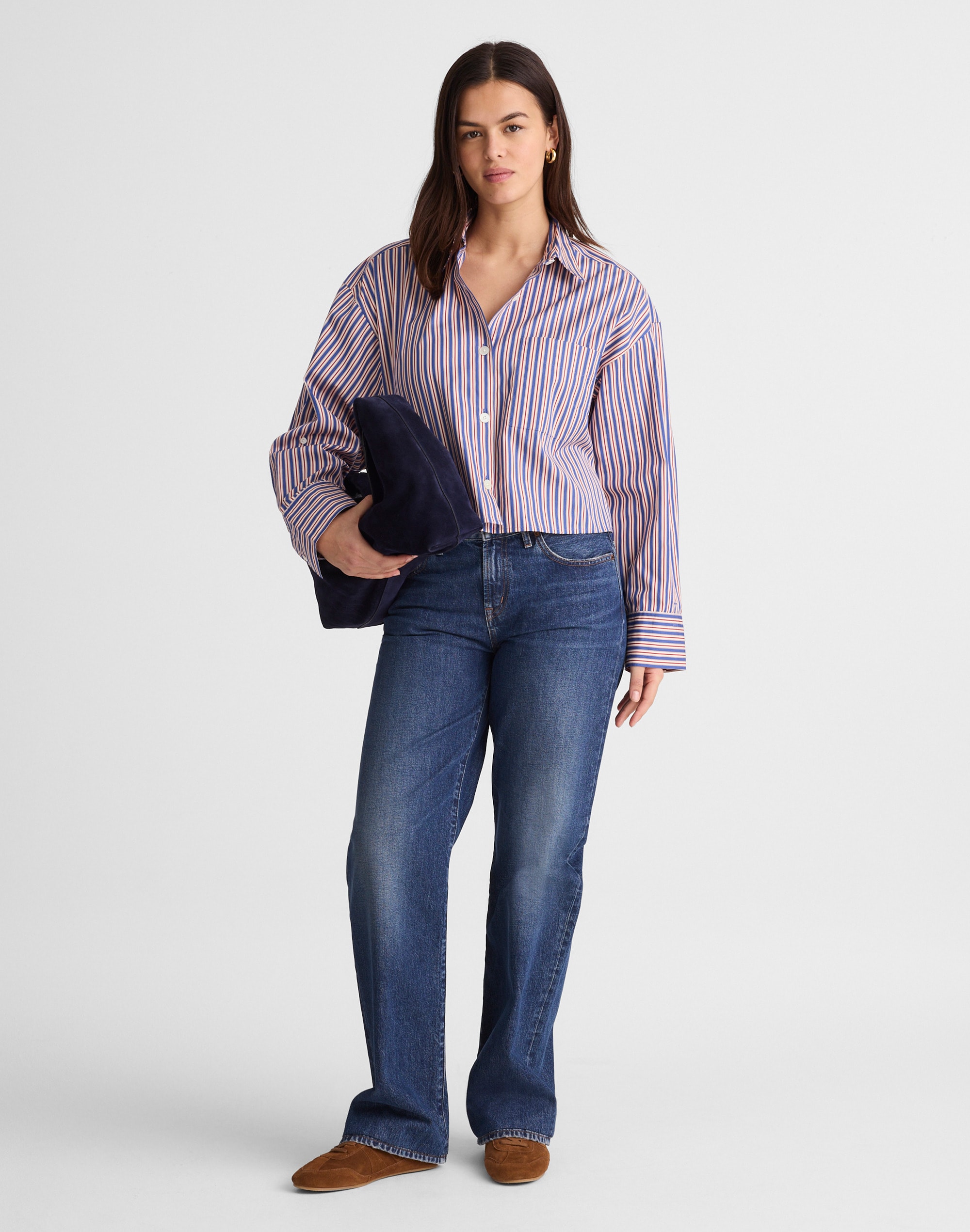 Straight-Hem Shirt in Poplin