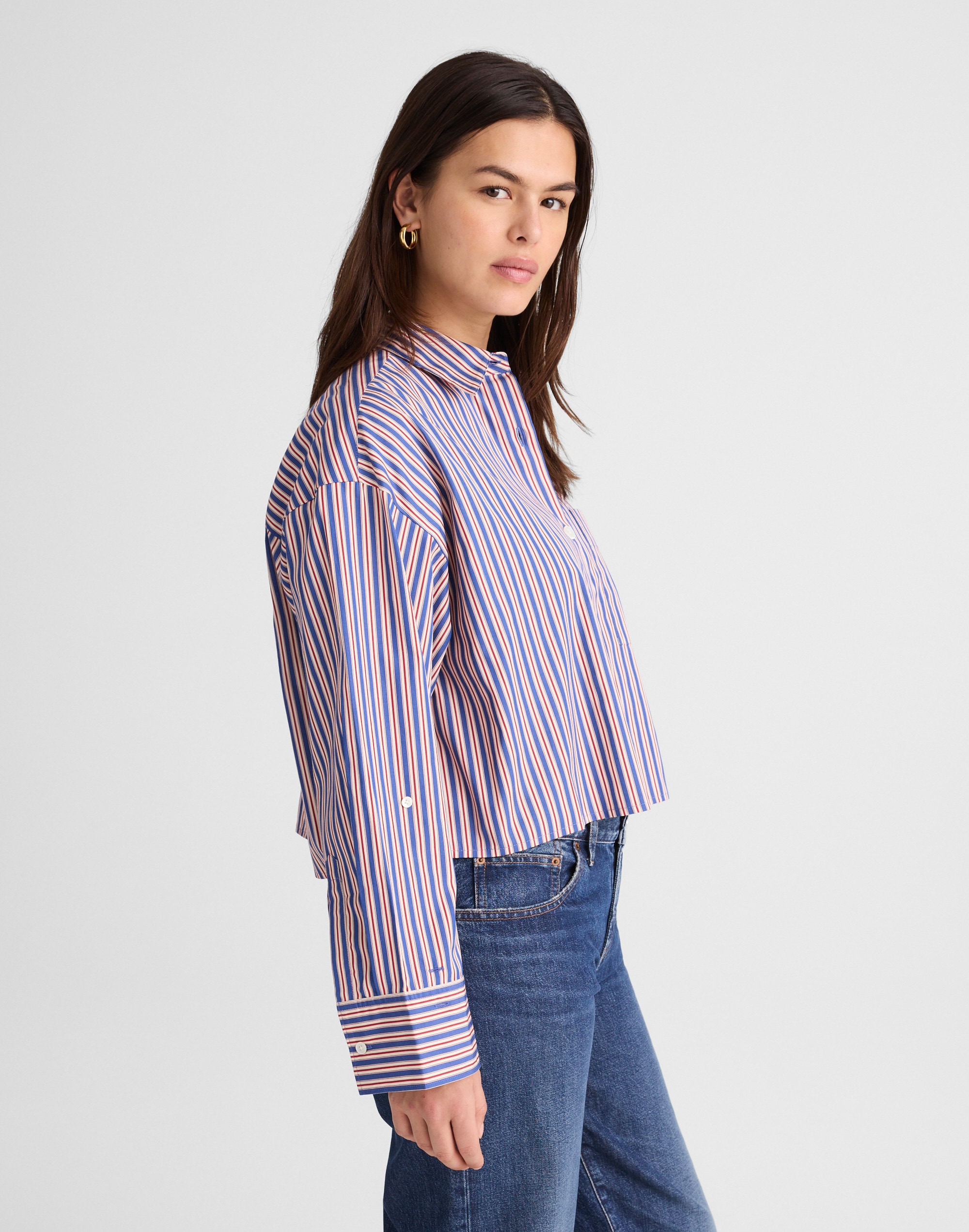 Straight-Hem Shirt in Poplin
