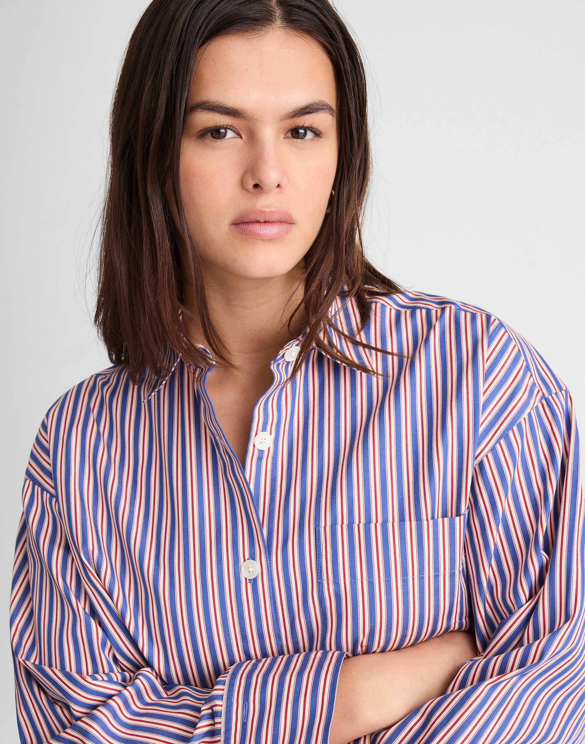 Straight-Hem Shirt in Poplin