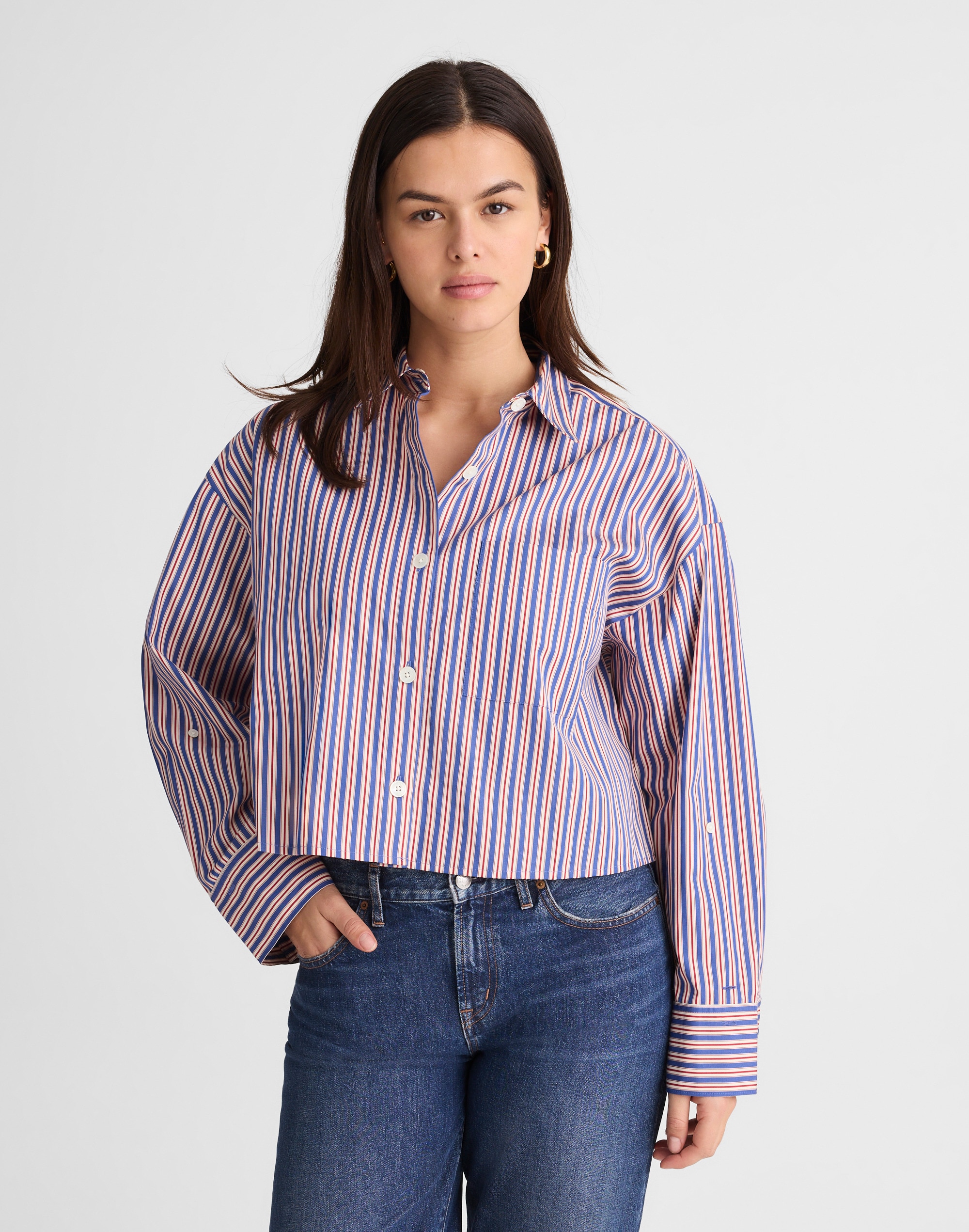 Madewell Straight-hem Shirt In Multi
