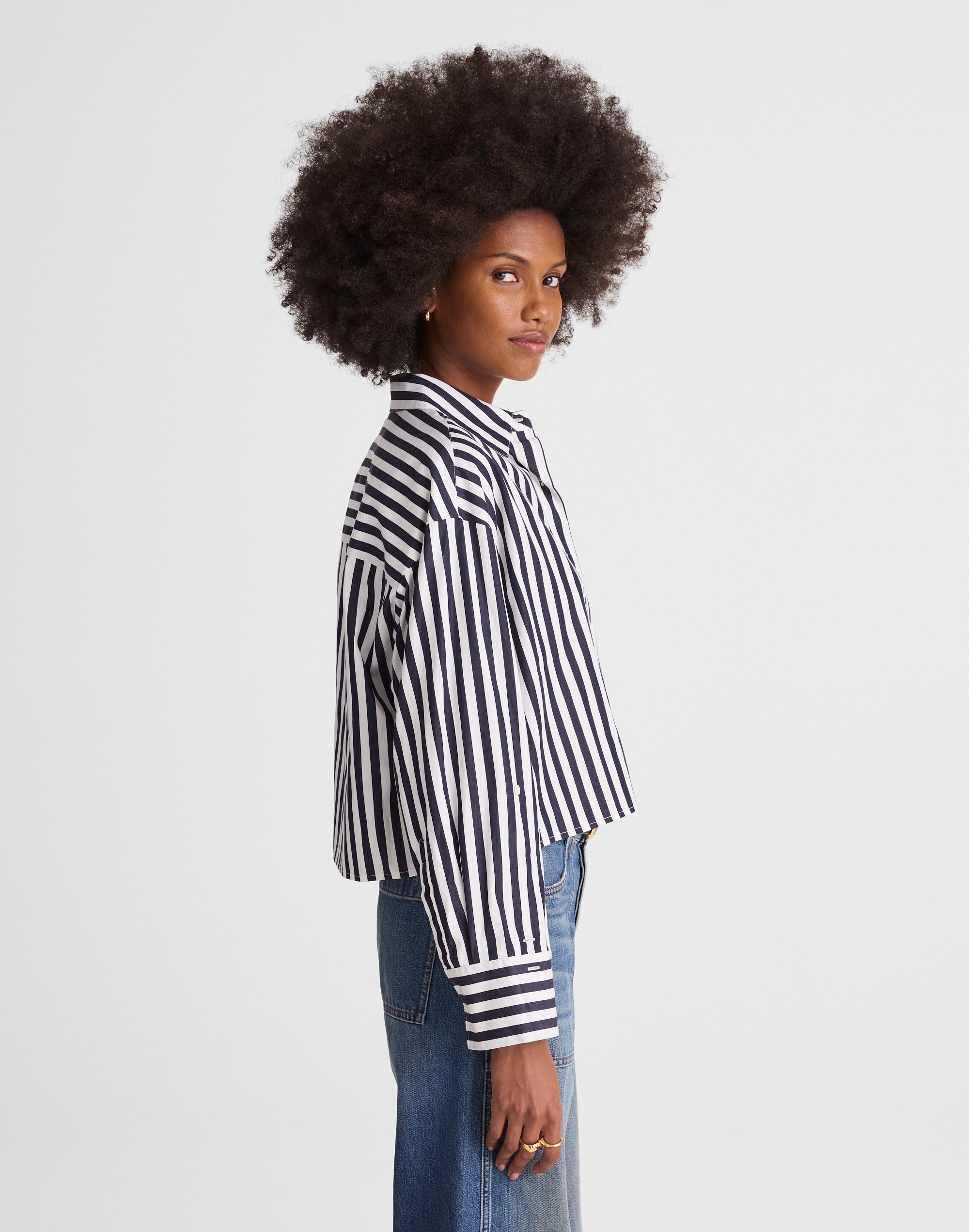 Straight-Hem Shirt in Poplin