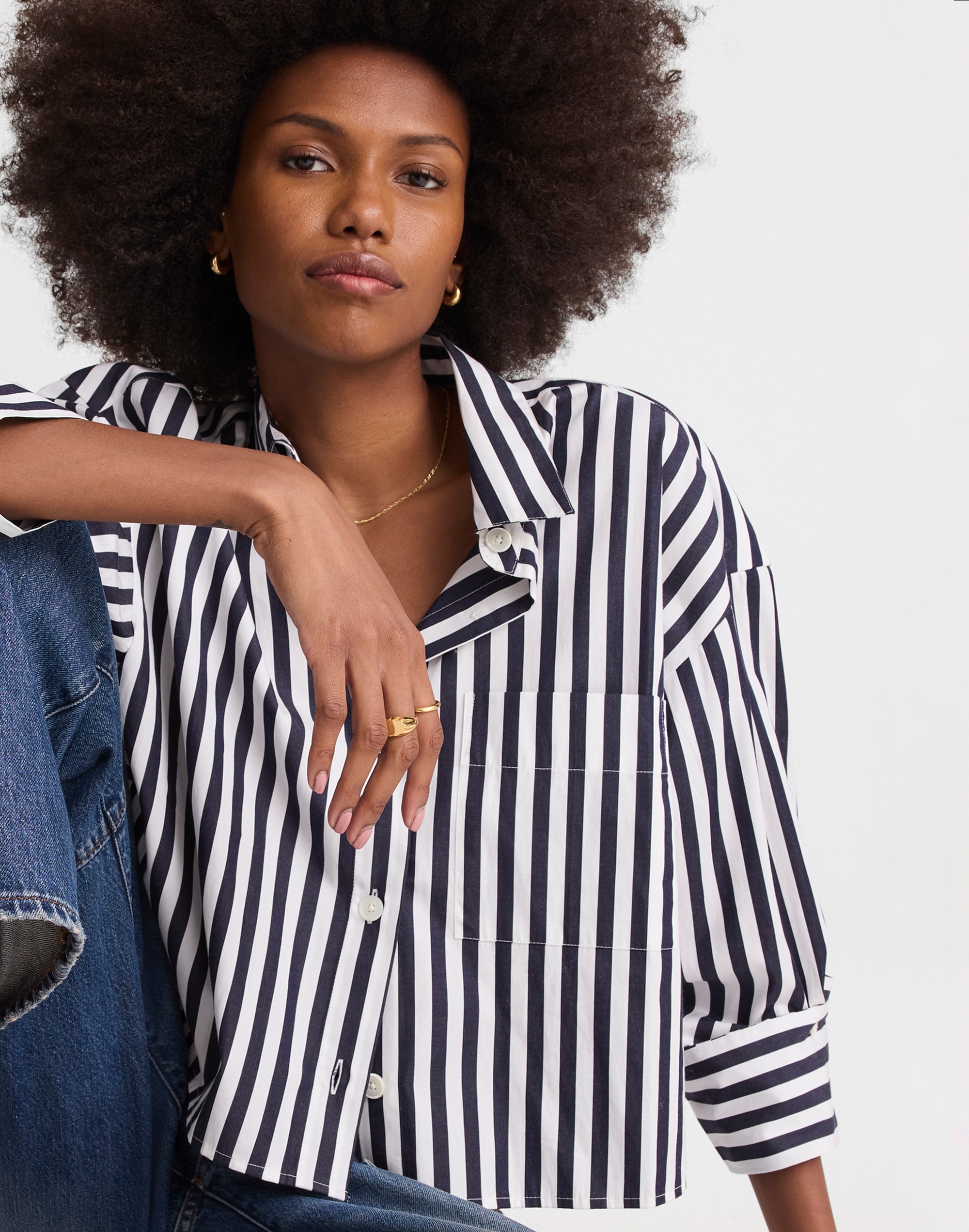 Straight-Hem Shirt in Poplin