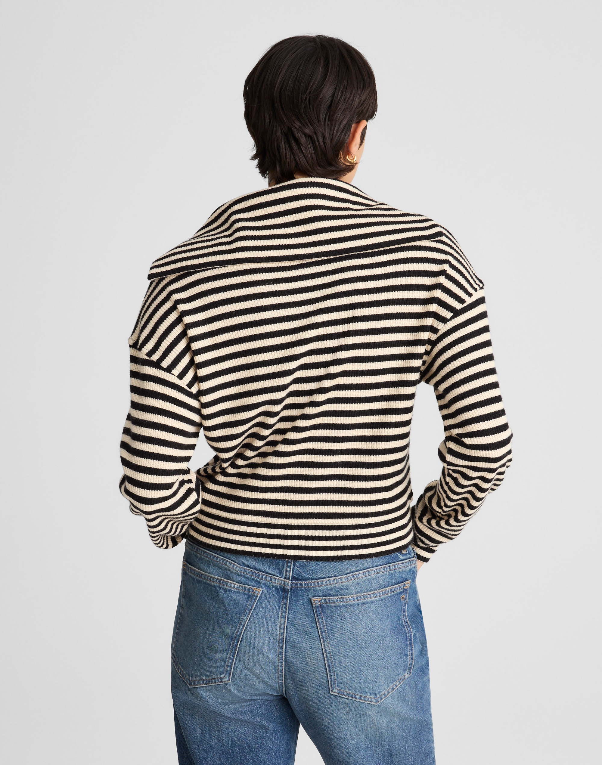 Half-Zip Knit Jacket Stripe