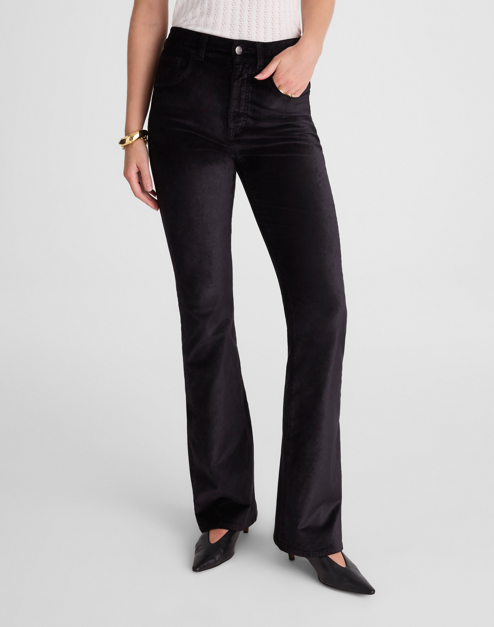 Madewell The Stretch Flare Pant In Black