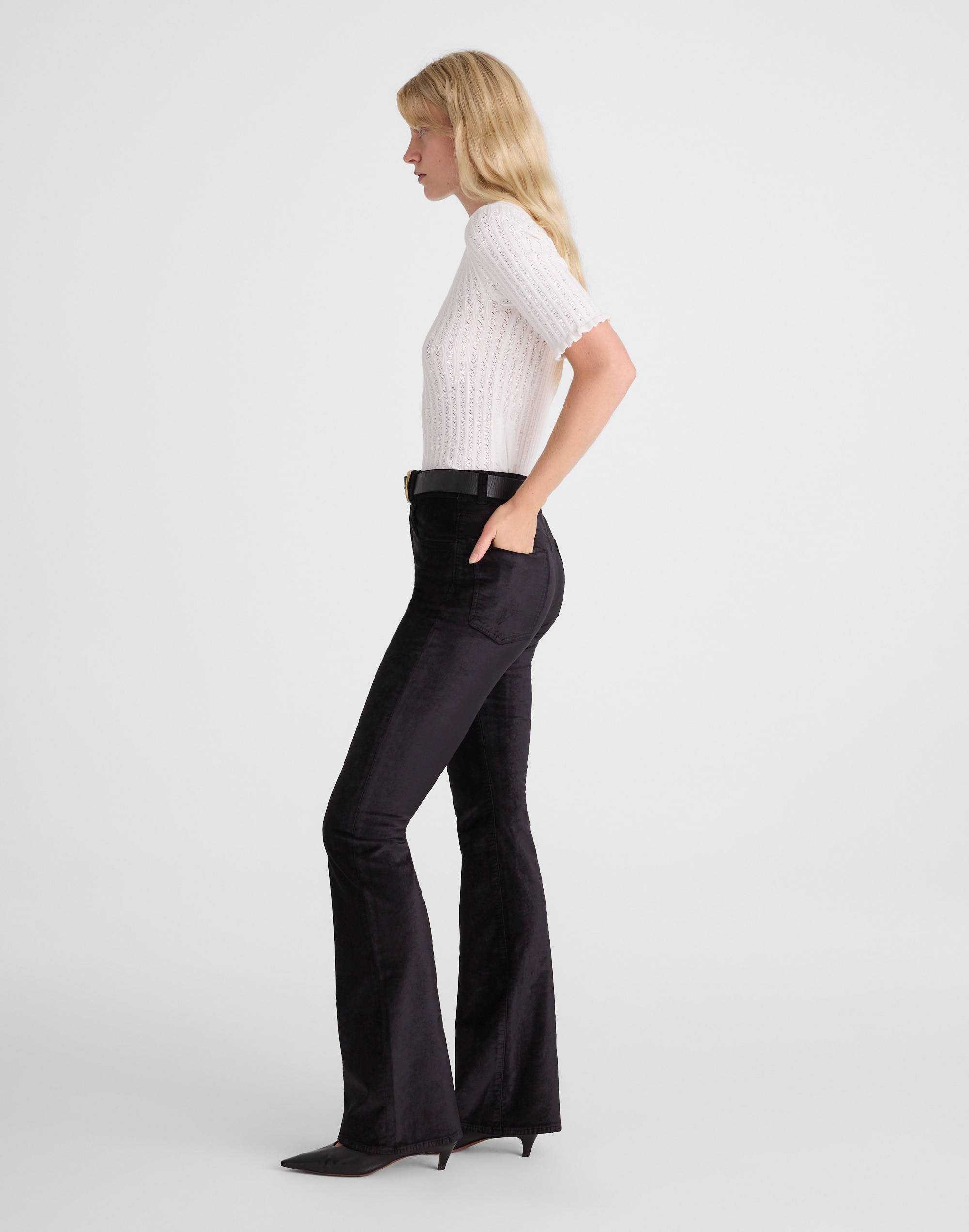 The Stretch Flare Pant in Velvet