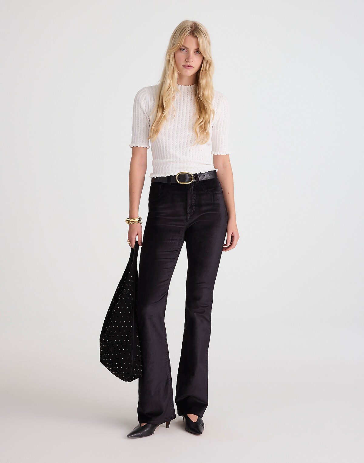 The Stretch Flare Pant in Velvet