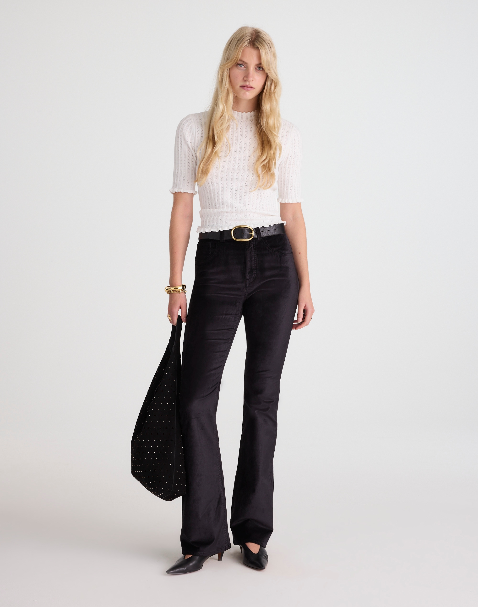 Madewell The Stretch Flare Pant In Black