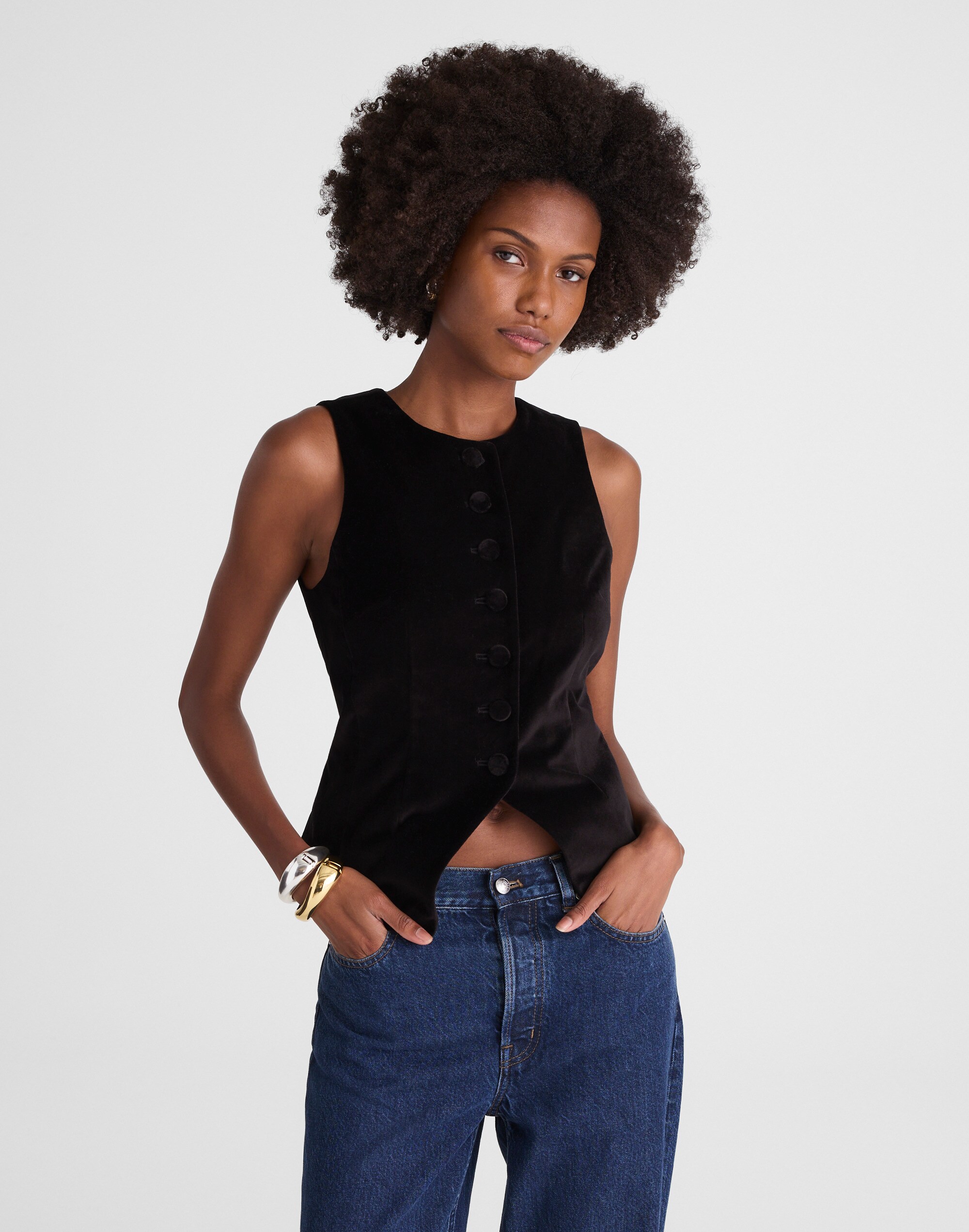 Madewell The Nolita Crewneck Vest In Black