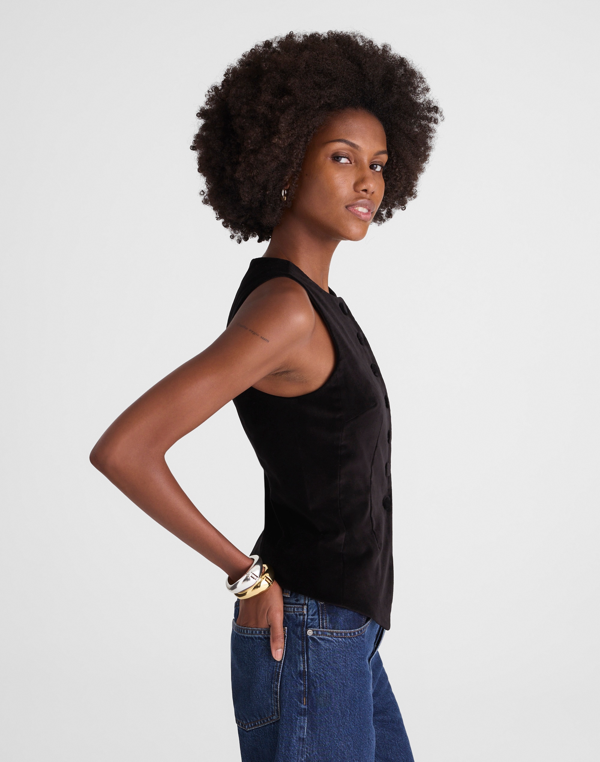 The Nolita Crewneck Vest in Velvet