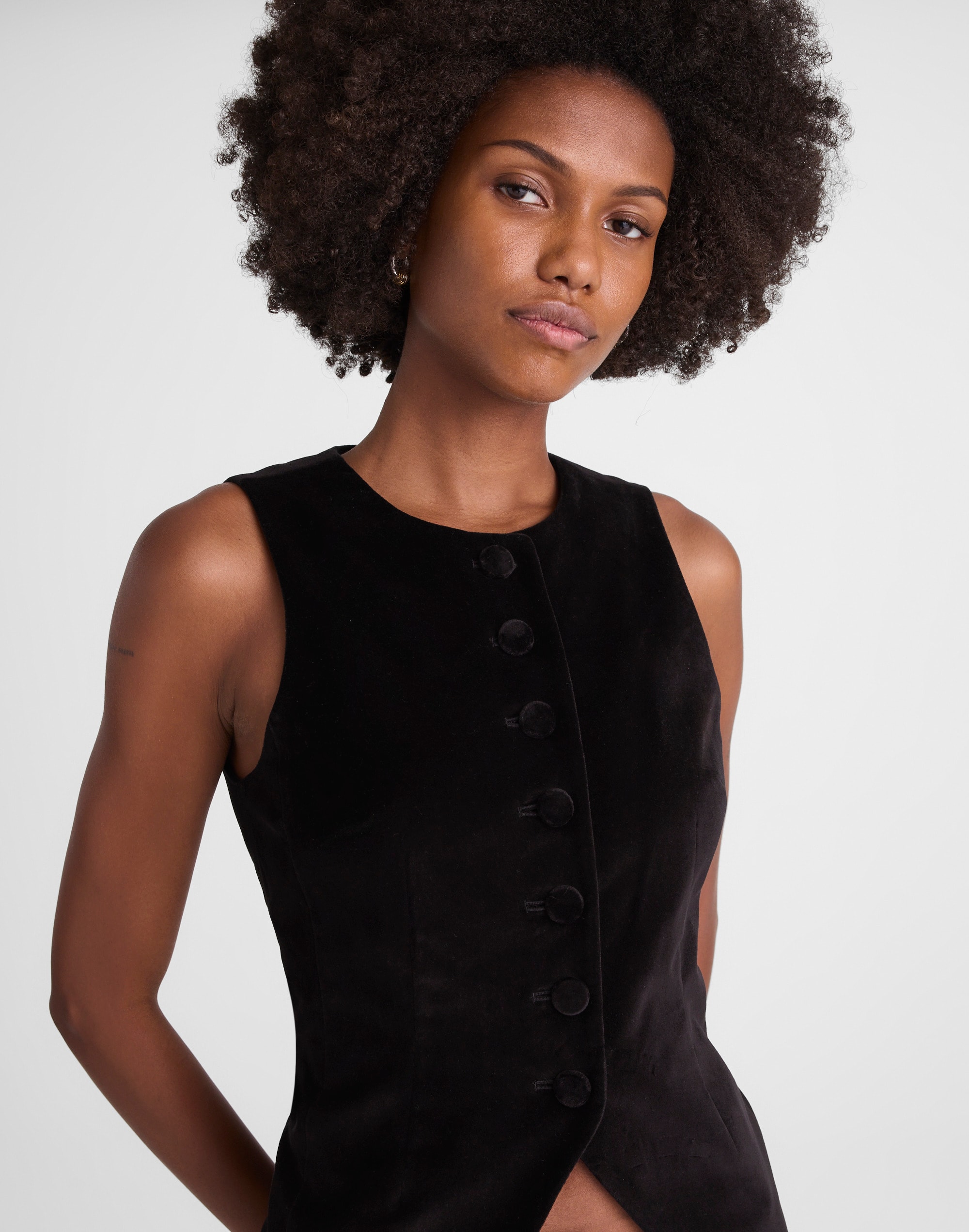 Madewell The Nolita Crewneck Vest In Black